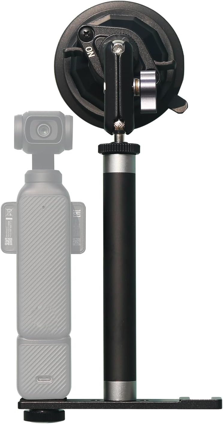 Rigdance 1/4" 15cm/5.9 inch 1/4" Thread Extension Aluminium Rod Mount, Camera Extension Rod for Dash Cam, Action