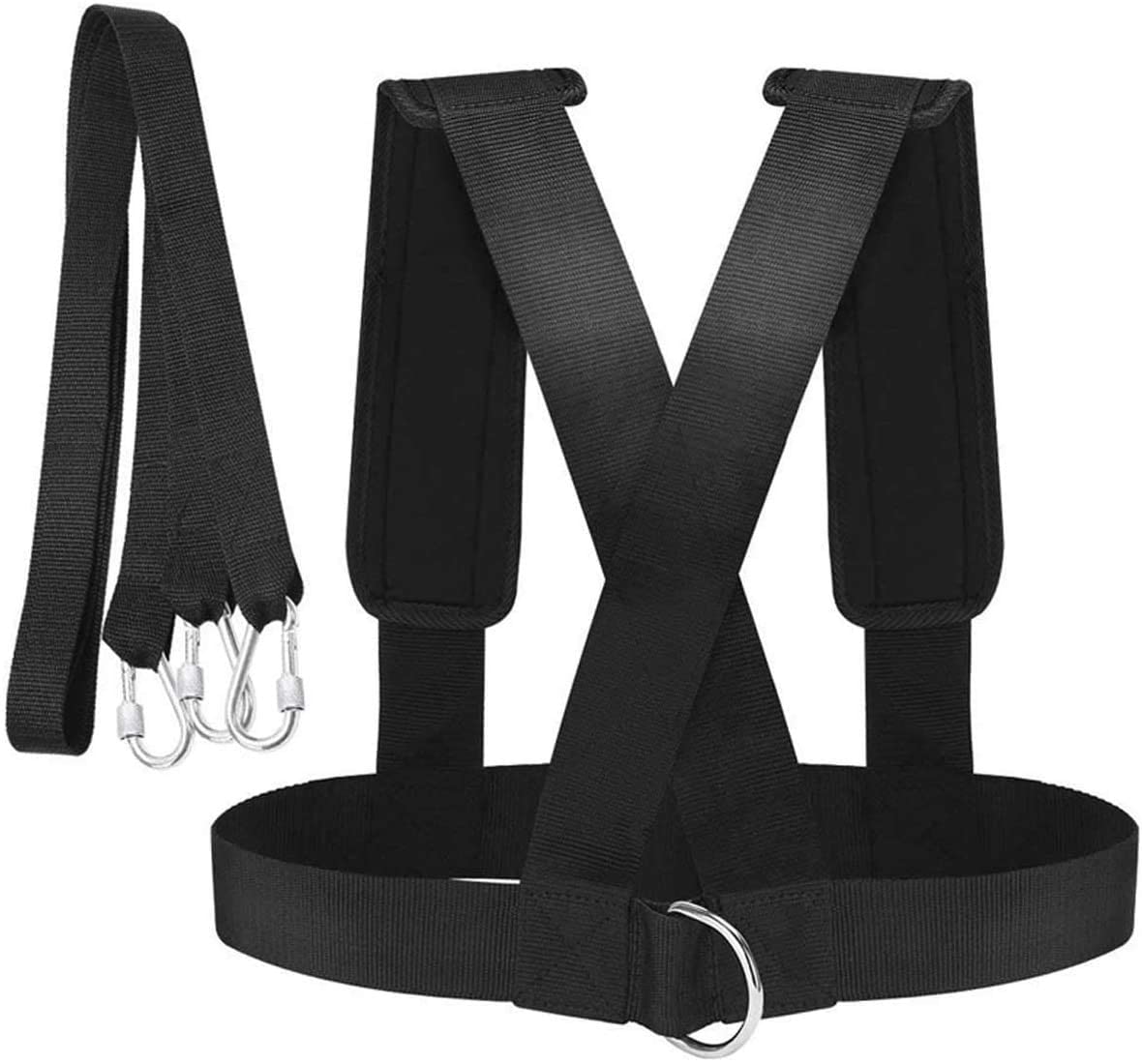 Sled Harness Tire Pulling Harness Pull Strap with Reinforced Lock, Can Pull up to 1.5T for Fitness Weight Sled Training Speed Chute Harness Trainer Football Workout Equipment