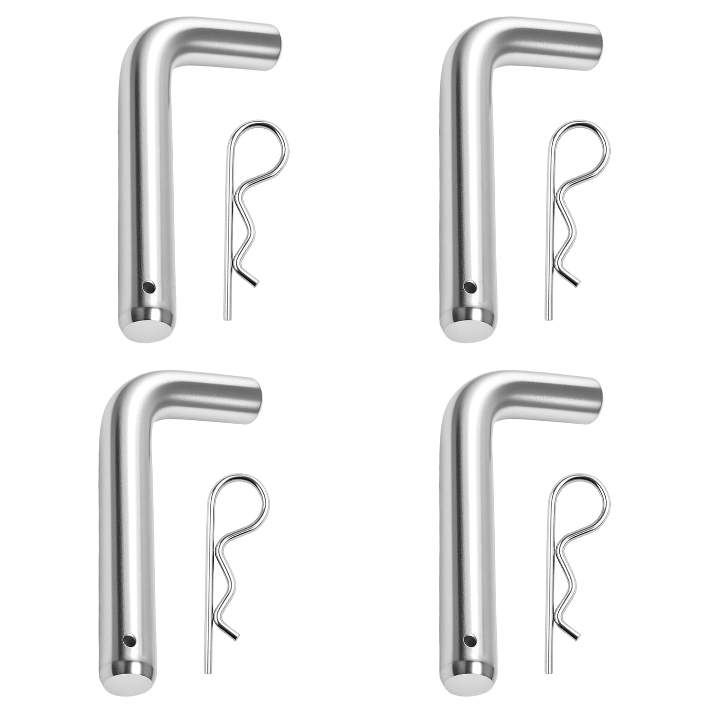 Trailer Hitch Pin and Clip Set, 5/8-Inch Diameter Hitch Pin, Fits 2 or 2-1/2-Inch Receiver, Heavy Duty Rust-Proof Steel, Swess Secure Locking Tow Hitch Pins(4 Pack)