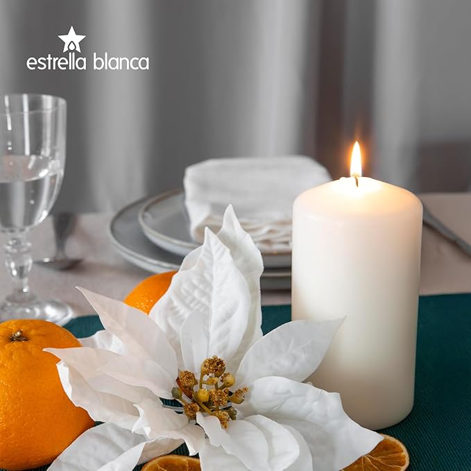Unscented White Pillar Candle Bulk 3x6, 6 Pack, Long Lasting 70 Hour Burn, Wax Pillar Candles for Home Decor, Smokeless Dripless Candle for Dinner Table, Wedding, Bathroom