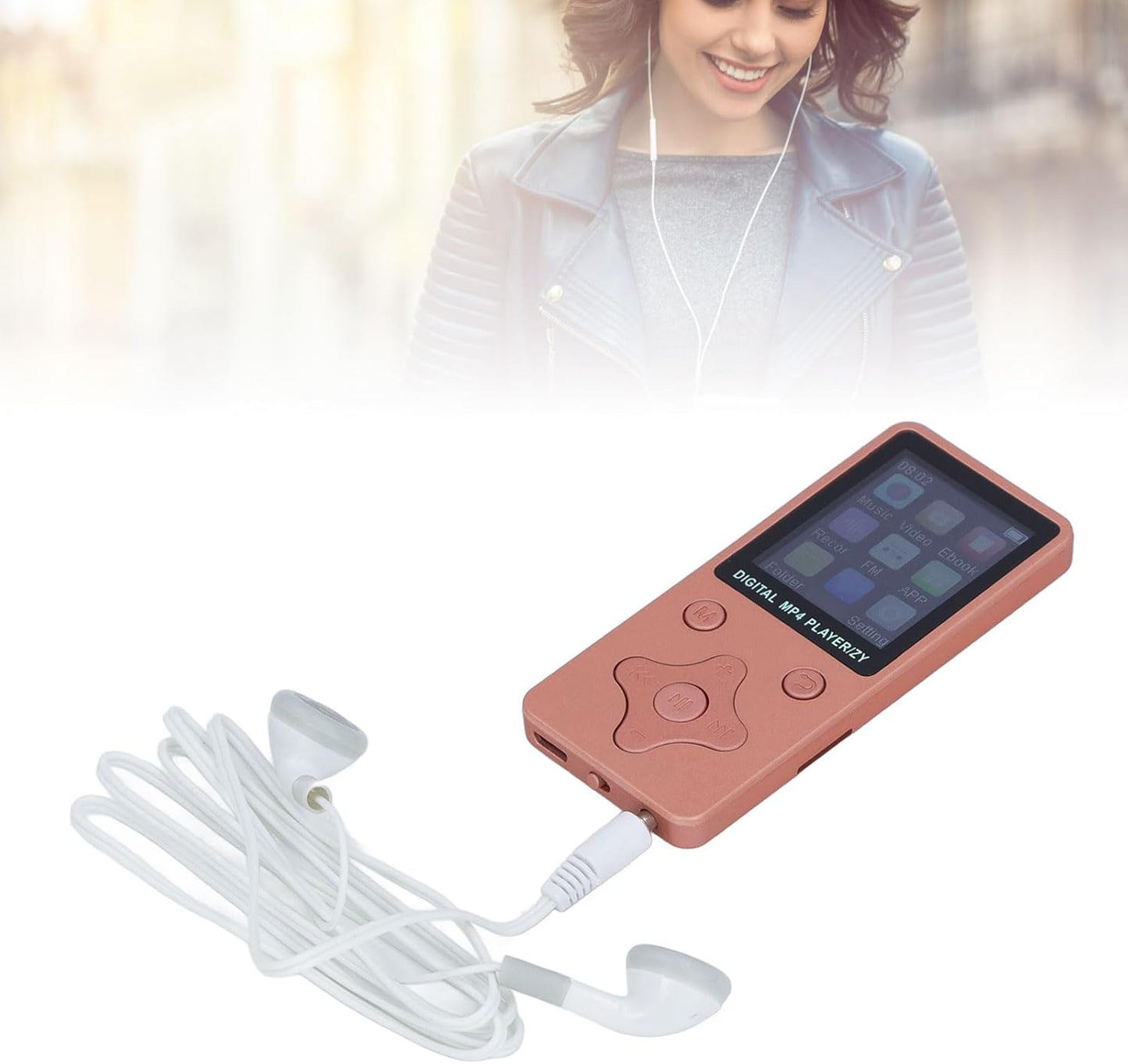 ASHATA MP3 64GB, 5.0 MP3 MP4 1.8 Inch, Portable Player Bluetooth Music Player, Support Speaker Video FM Ebook Photo