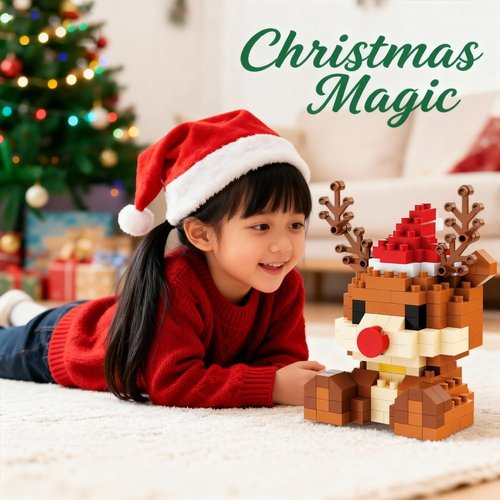 Elk Holiday Figurines - Cute Christmas Decor Statues for Festive Home Decorations