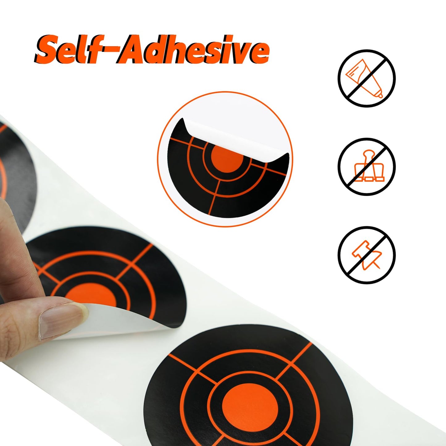 Shooting Targets, 3" Splatter Targets Stickers 250 Pcs Self Adhesive Target for Shooting Range Reactive Paper Gun Target for Airsoft, Rifle, Pistol Shooting Practice, Red
