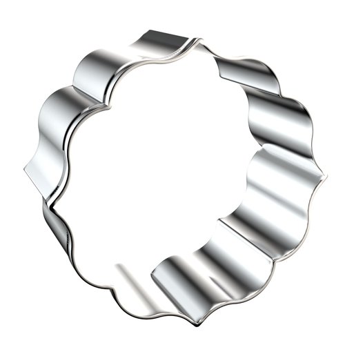 Circle Plaque Cookie Cutter Set Extra Large - 5 inch, 4 inch, 3 inch, 2 inch - 4 Piece Round Fancy Plaque Frame Cookie Cutters Shapes Molds - Stainless Steel
