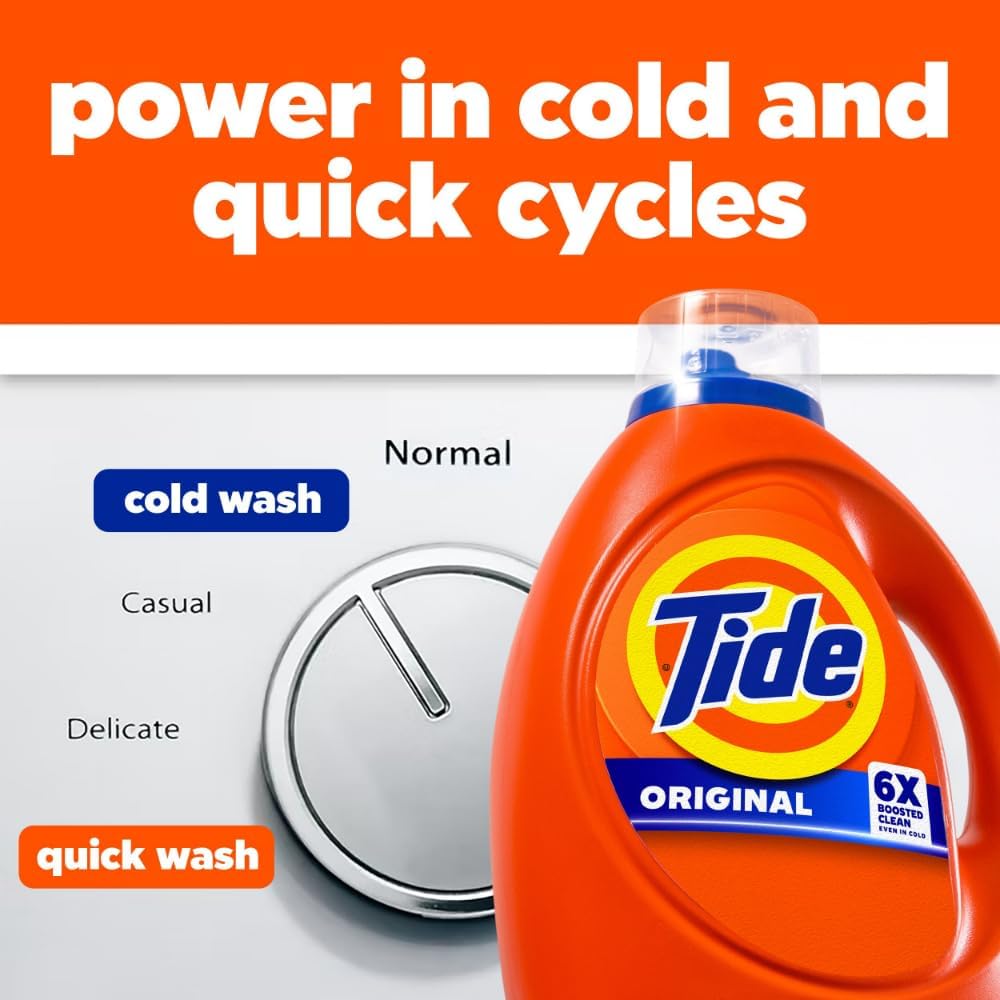 Tide Liquid Laundry Detergent - Original Scent, 64 Loads, 80 FL OZ | Powerful Stain Removal