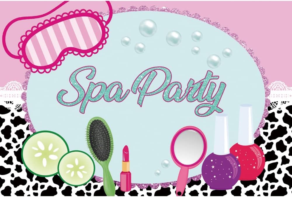 DORCEV 7x5ft Spa Party Decorations for Girls Spa Party Backdrop Sweet Pink Party Background for Photography Makeup