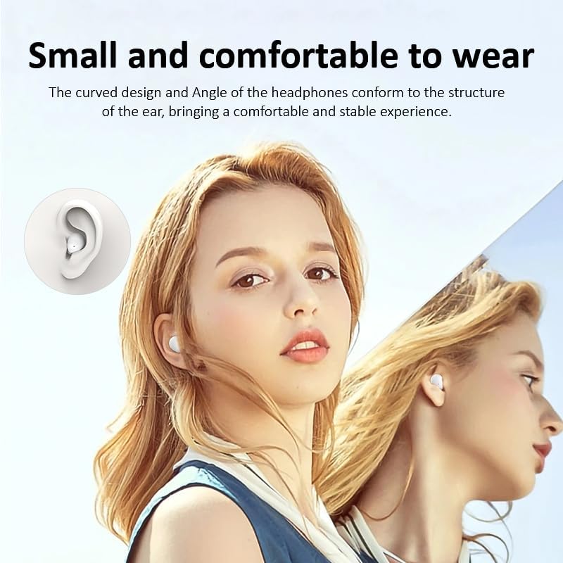 5.3 24 Mini Earbuds for Work and Sleep, Small Bluetooth Headphones, Hours Total Battery Life