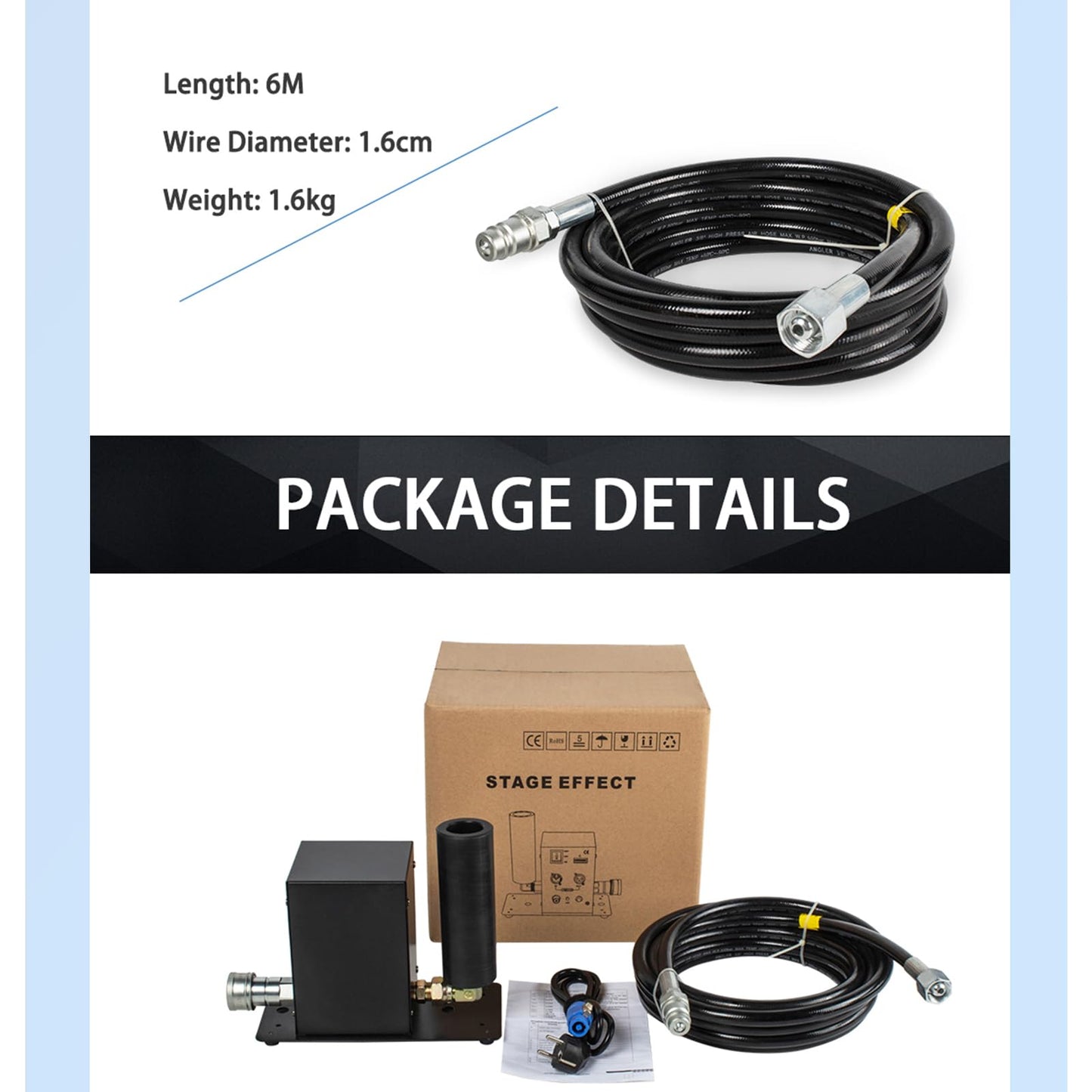 SHEHDS 200W CO2 Jet Machine, Professional Stage Equipment DMX Controller, 15MPa, Smoke 26~32 ft Gas Jet Air Column, Professional LED Stage Smoke Machine for Concerts, Nightclubs, Theaters, Weddings