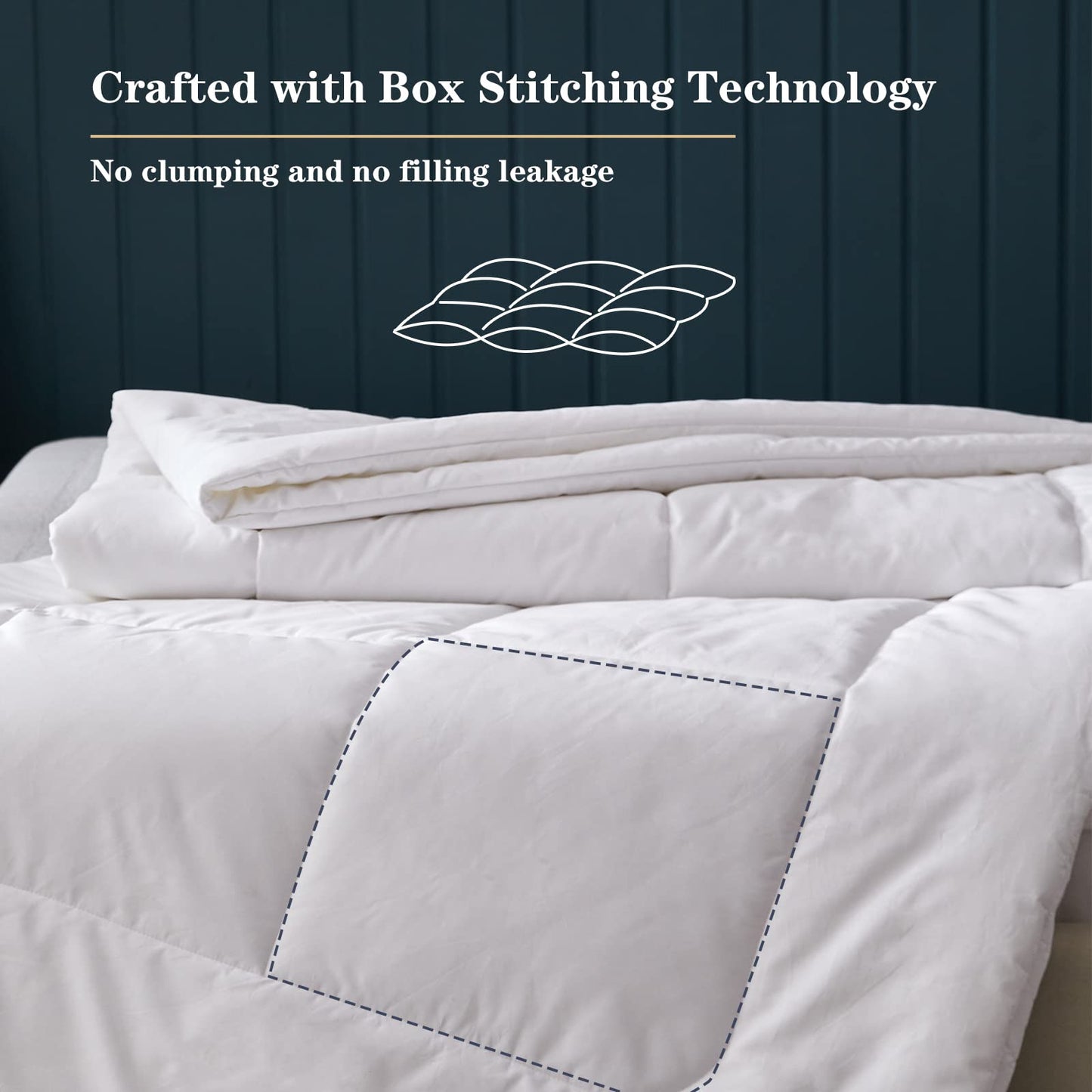 Simple&Opulence Down Alternative Comforter, King Size Duvet Insert with 100% Cotton Cover, Ultra-Soft Microfiber Quilted All Season Breathable Cooling Bed Comforter (King, White)