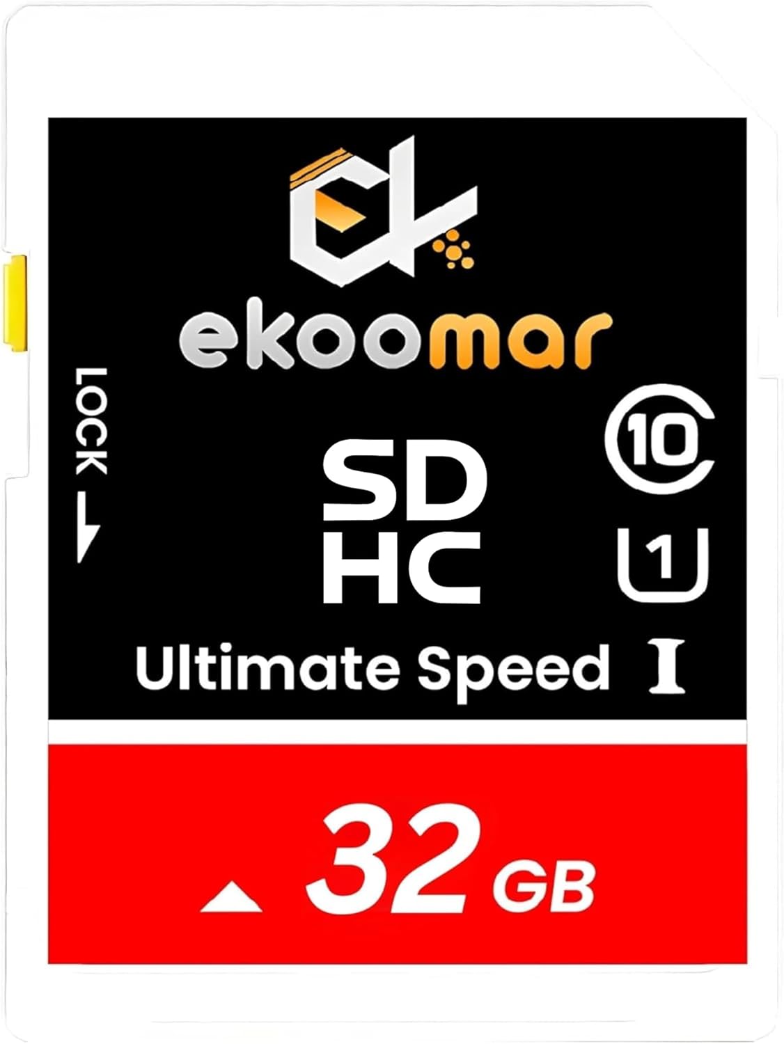 Ekoomar 10, 100MB/s 32GB (Pack 1) Card - Class High-Speed Memory Card with for Digital Camera, Dash Cam, & Video