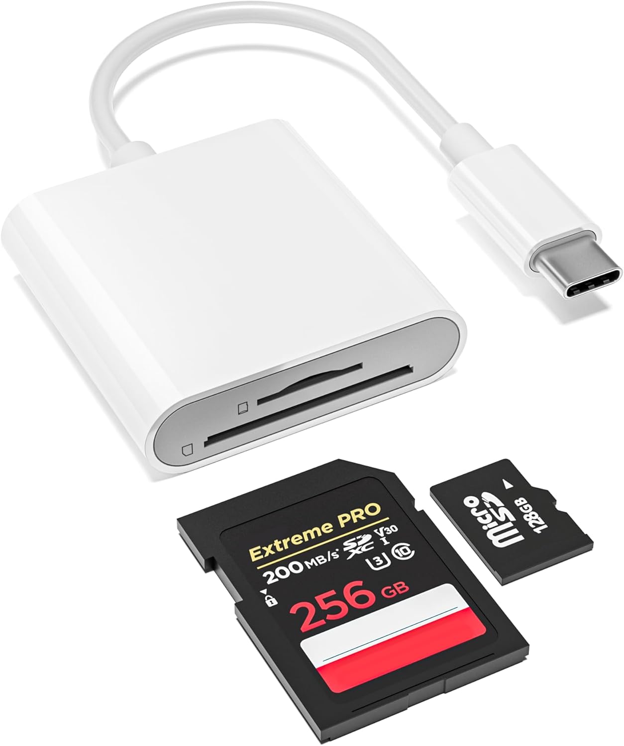 YOFEEPOP 17/16/15, (2 USB-C SD Card Reader, Dual Slot for SD and MicroSD, Type C Adapter Compatible with iPhone iPad
