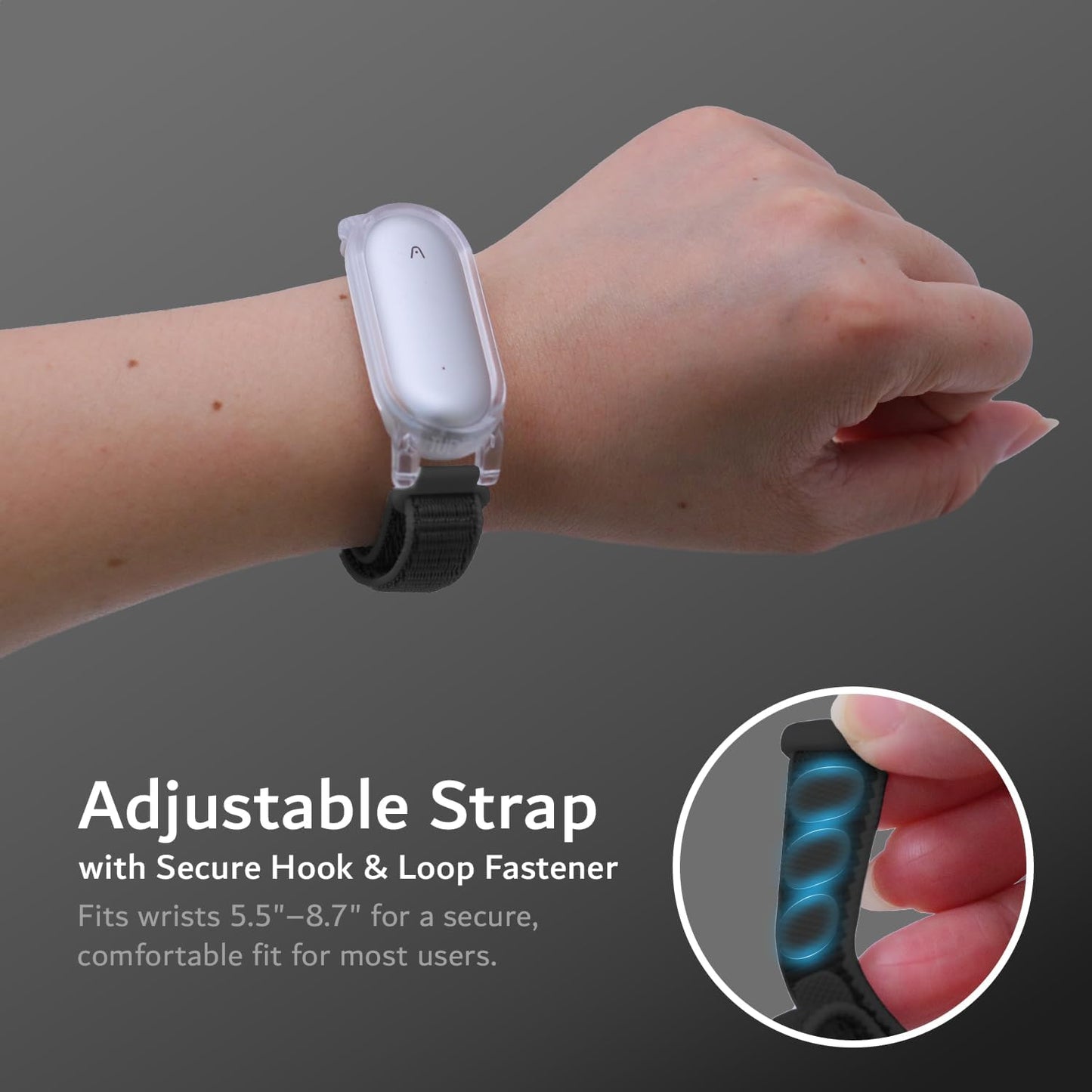 5.5"8.7" TUDIA Snap On PC Case with Adjustable Nylon Hook & Loop Wristband Compatible with PLAUD NotePin AI Voice