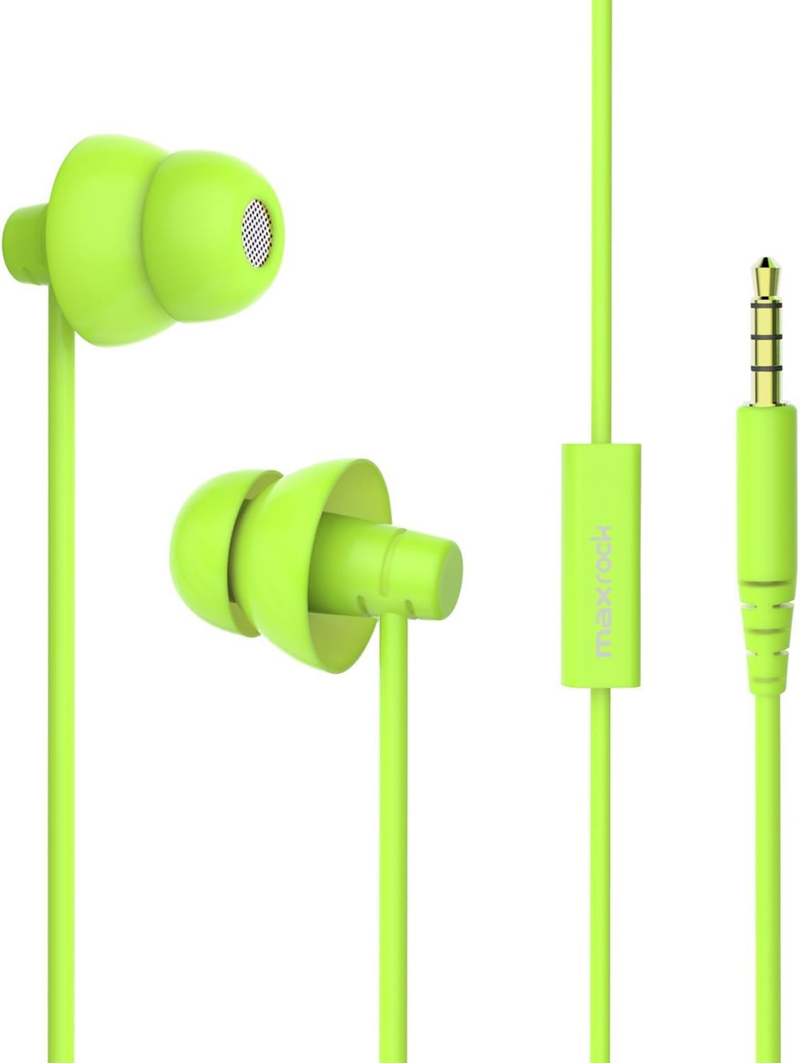 MAXROCK Mp3, 3.5mm, Wired Sleep Earphones Soft Sleep Earbuds Total Silicon Sleeping Headphones with in-line Mic