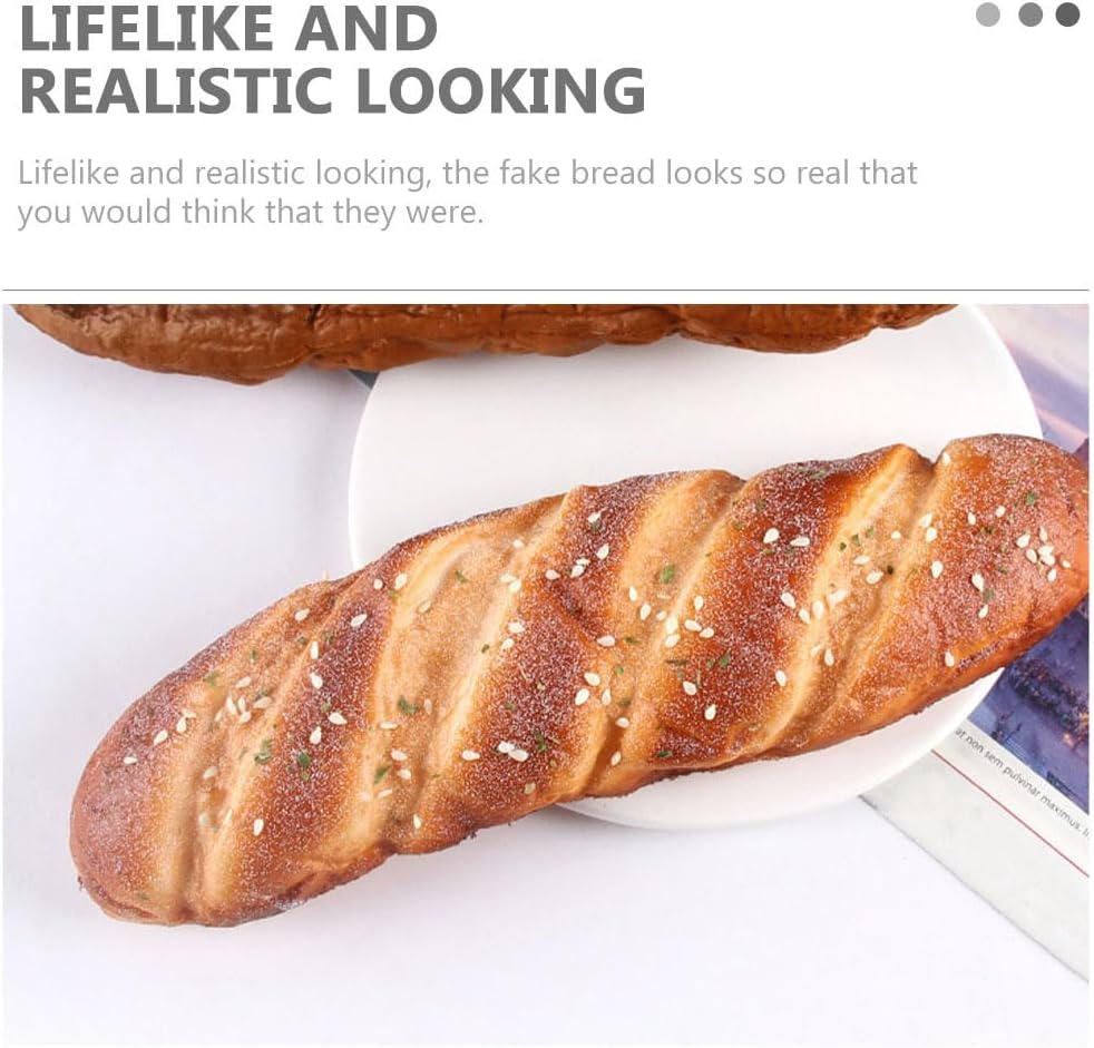 LIFKOME 9.05X2.75X1.37In Pu Artificial Bread Model Simulation Bread Photo Prop Bakery Display Kitchen Decor Lifelike