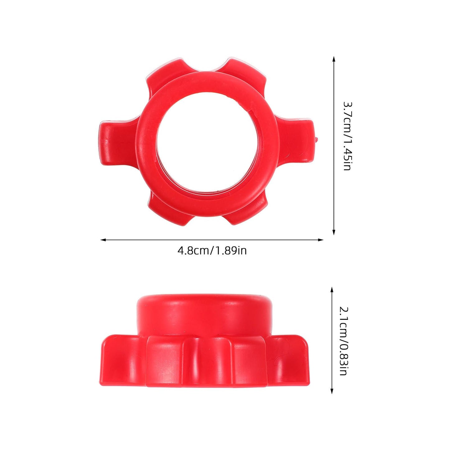 4pcs Dumbbell Hex Nut Plastic Screw for Barbell Dumbbell Collars 1 Inch for Dumbell Weight Lifting Fitness Training Red