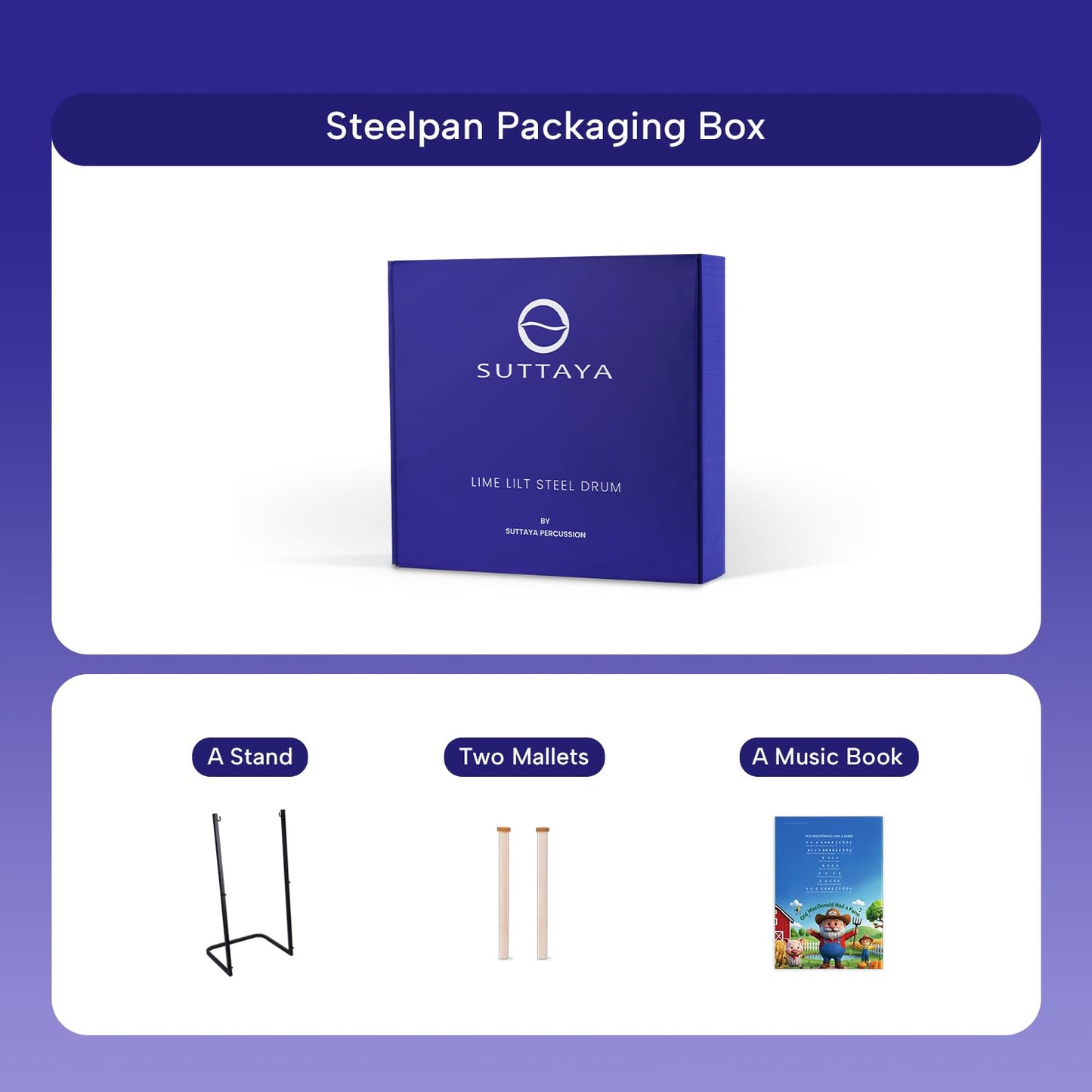 9-Note Steelpan (Steel Drum) with Stand - Educational Musical Instrument for Beginners and Hobbyists by Suttaya