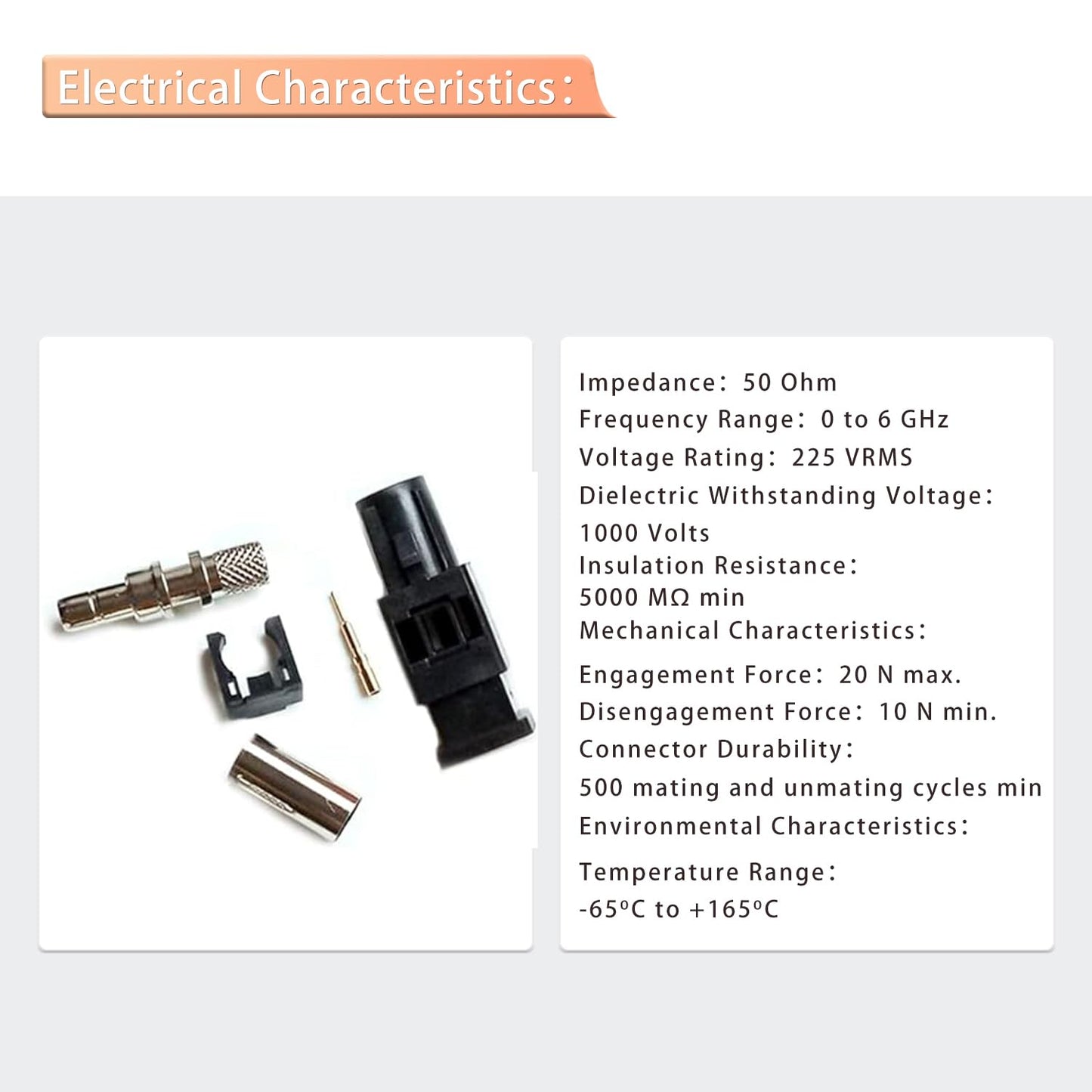 RG142 RG223 RF Coaxial Cable Connector, Fakra Video Connector A Male Cable Connector for Car XM Radio GPS Telematics