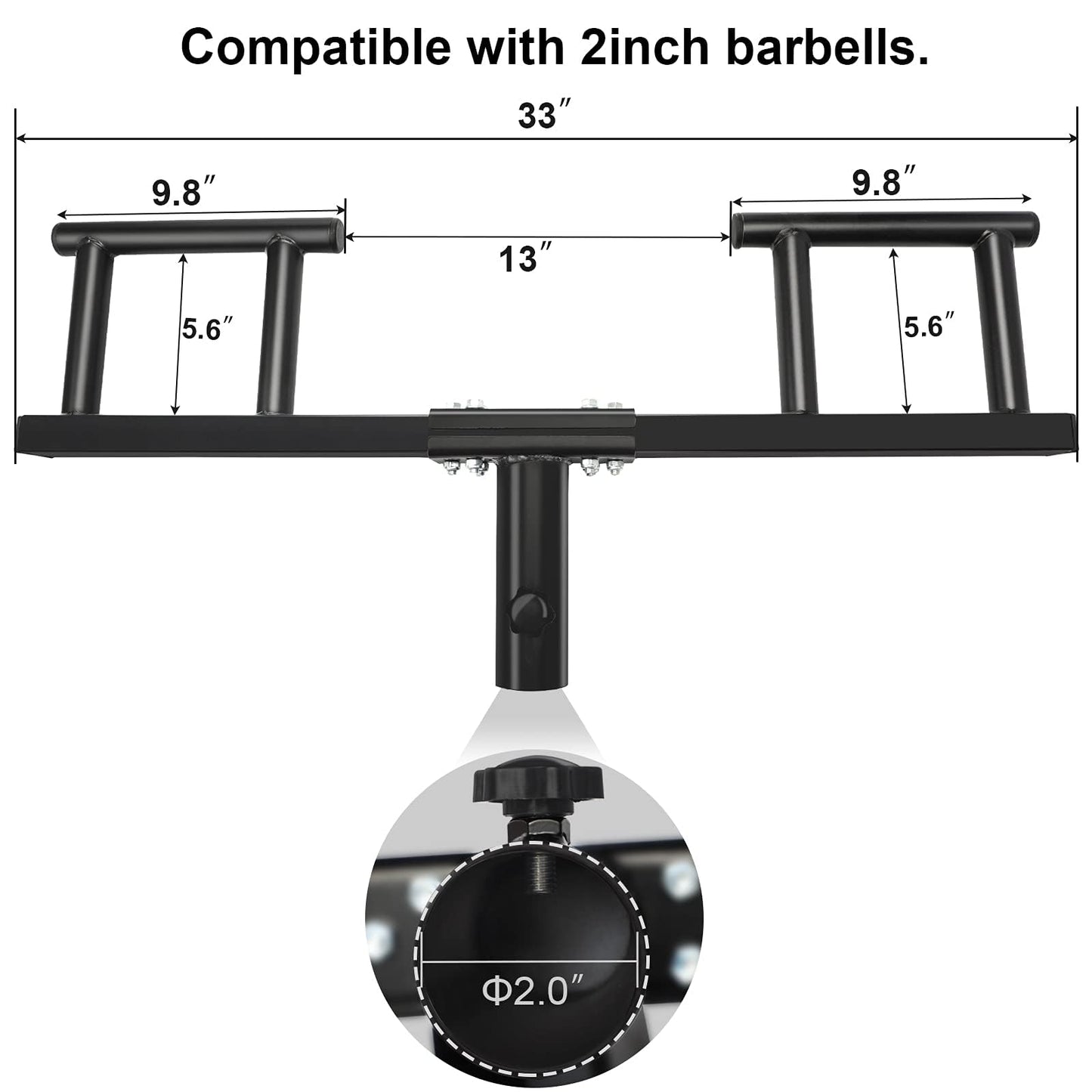 BRTGYM Viking Press Landmine Handle Attachment,for 2inch Olympic Barbell, Heavy Iron Made Home Gym Equipment for Deadlift Squat Row Press Workout