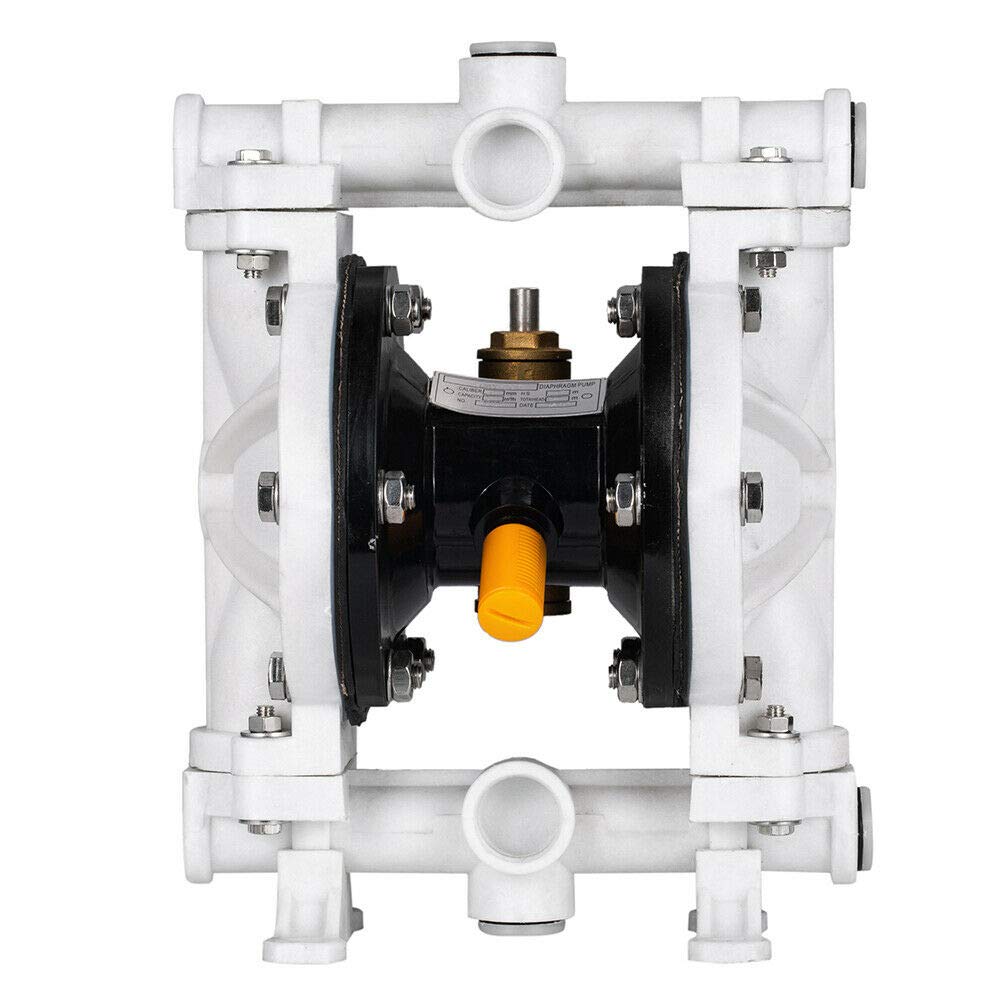 HOTSTORE Air-Operated Heavy Duty Double Diaphragm Transfer Pump 1/2" Inlet & Outlet, 13GPM Polypropylene Air Operated Pneumatic, 1/4" Air Inlet for Diesel, Grease, Kerosene & Oil