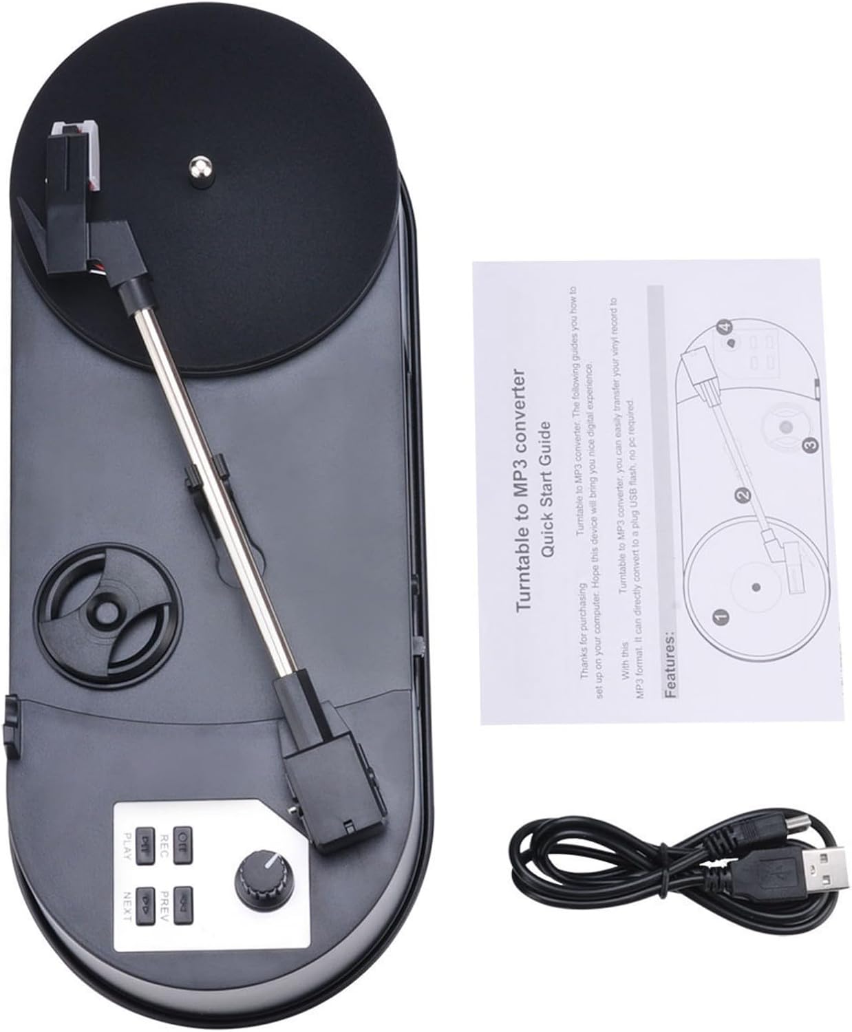 YWLUUOO MP3 Record Player to Converter Turntable with Speed Option and USB Port Lightweighted Music Player