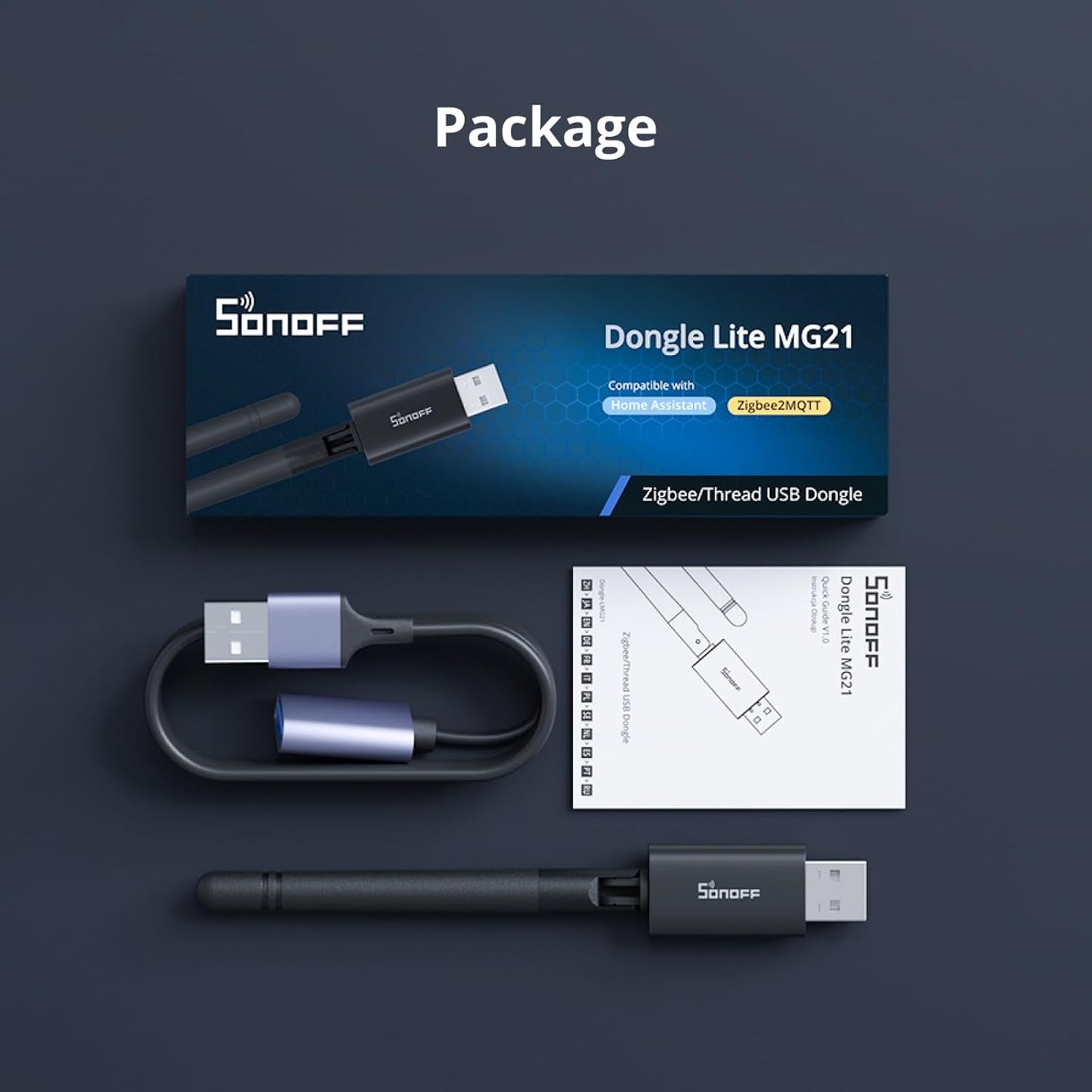 SONOFF 3.0 (EFR32MG21) Zigbee2MQTT Zigbee & Thread Dongle Lite | USB Stick Coordinator for Home Assistant & | Compact