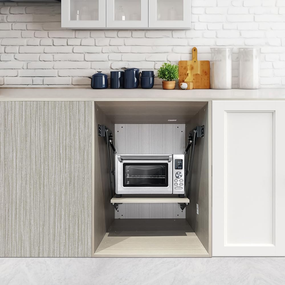 Mixer Lift for Cabinet，Appliance Lift for cabinet-Soft Close Heavy Duty Kitchen Appliance storage lifting system，with Locking Mechanism，Max load 50lb.
