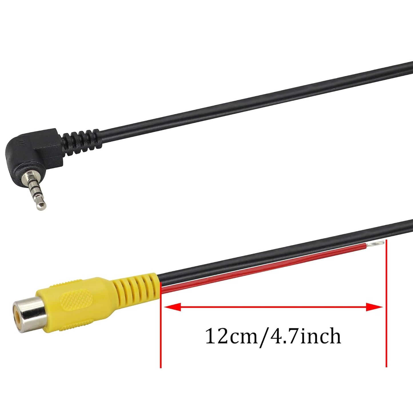 HCFeng 2.5mm 2.5mm Male[4 Camera[2.4M/7.8ft][2pack] to RCA Cable AV-in Pole] to RCA Female Cable with Trigger for GPS
