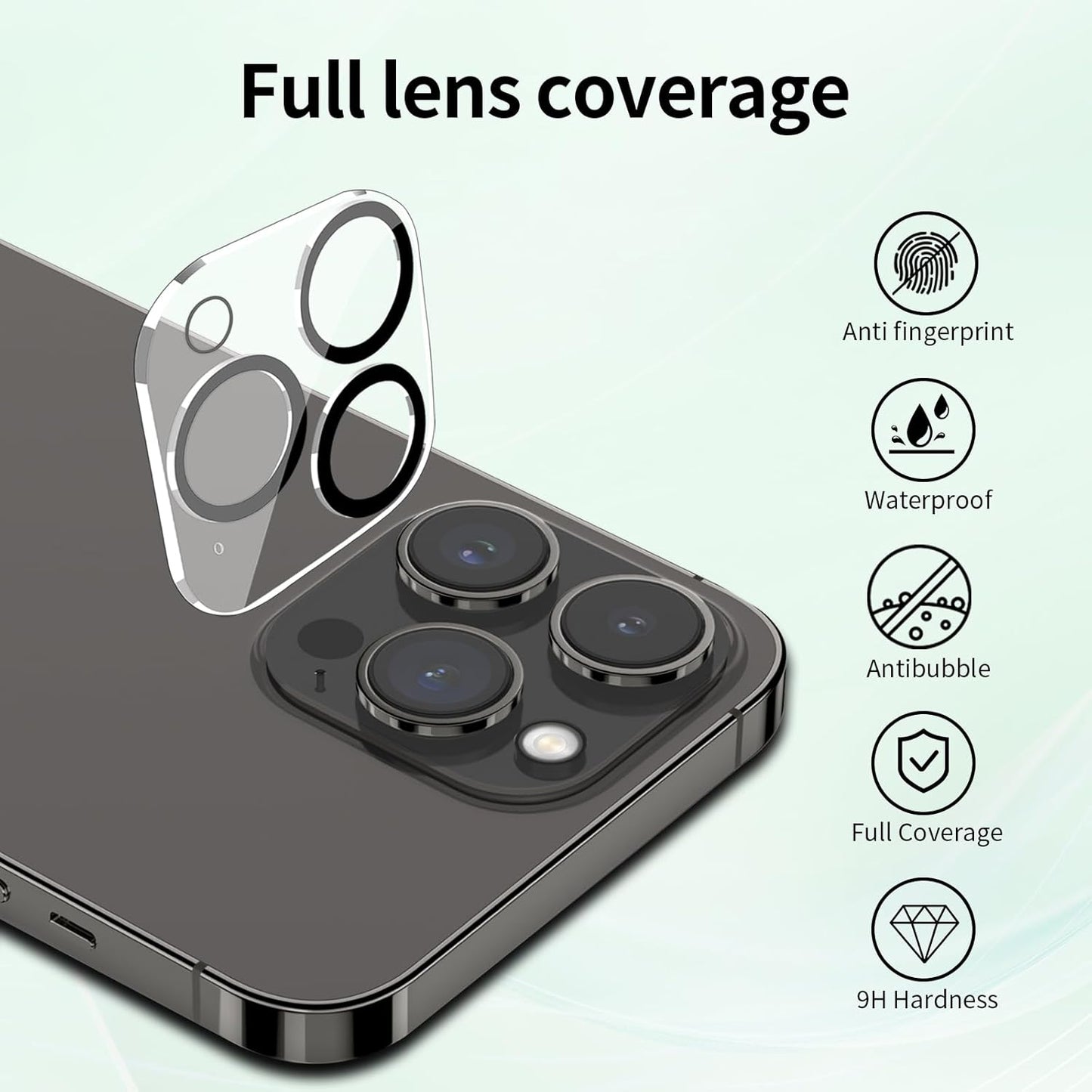 3 Pack 16 9H BLEUM CADE Camera Lens Protector for iPhone Pro Max, Full Coverage, Anti-Scratch, Hardness Tempered Glass