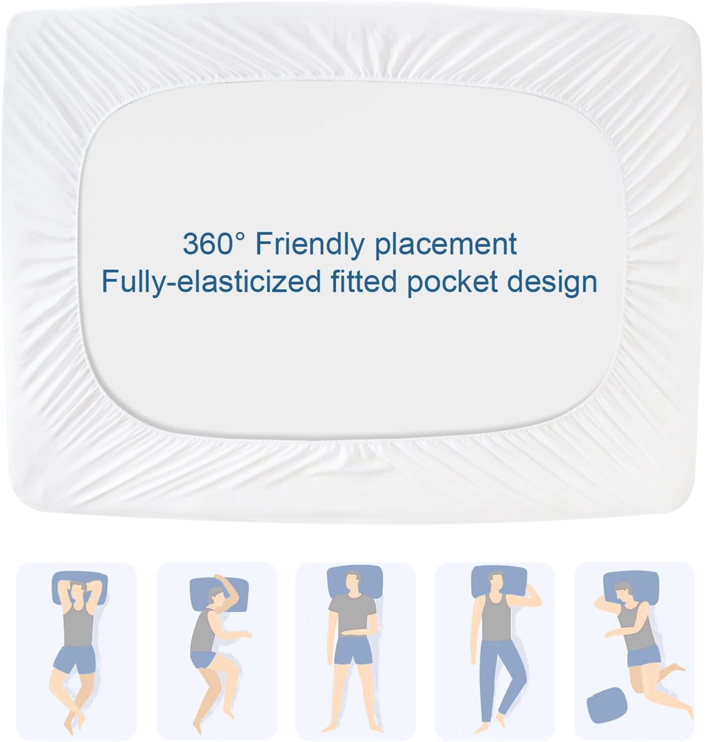 Queen Mattress Protector by [Brand Name] - Waterproof Quilted Cover with Ultra Soft Surface | Fits Mattresses Up to 14 Inches