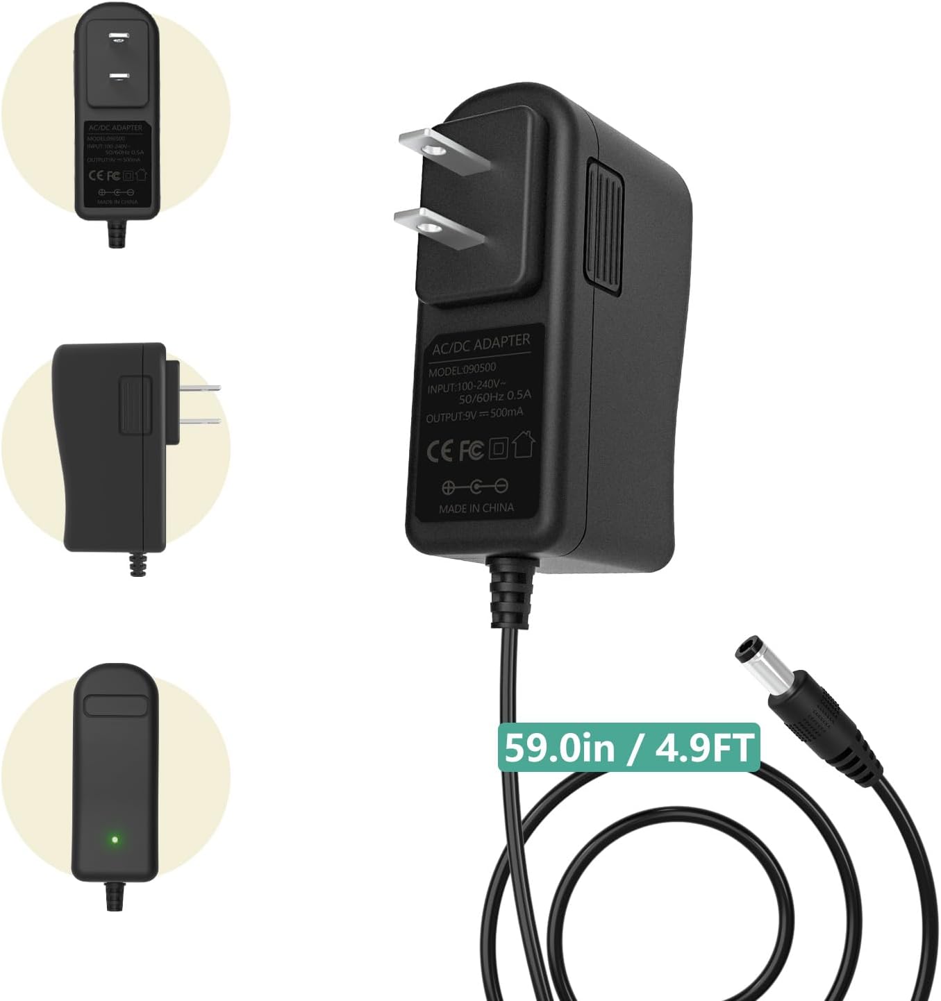 XZGm 9V AD-16 ZAD0016D G3/G3X B3 G5 Power Adapter for Zoom Guitar Bass and Acoustic Effects Pedals