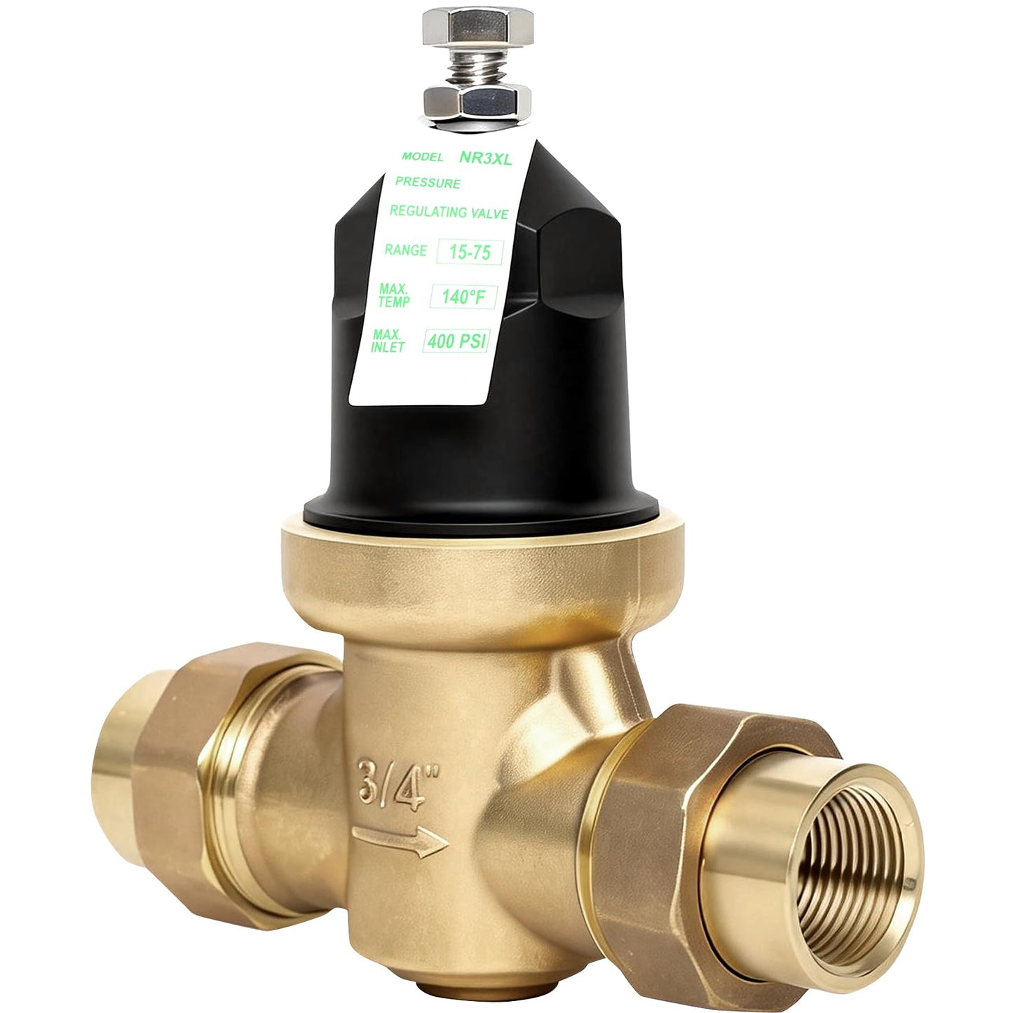3/4" NR3XL Pressure Reducing Valve for Zurn Wilkins 34-NR3XLDU, Double Union FNPT Connection, for Home & Commercial Use