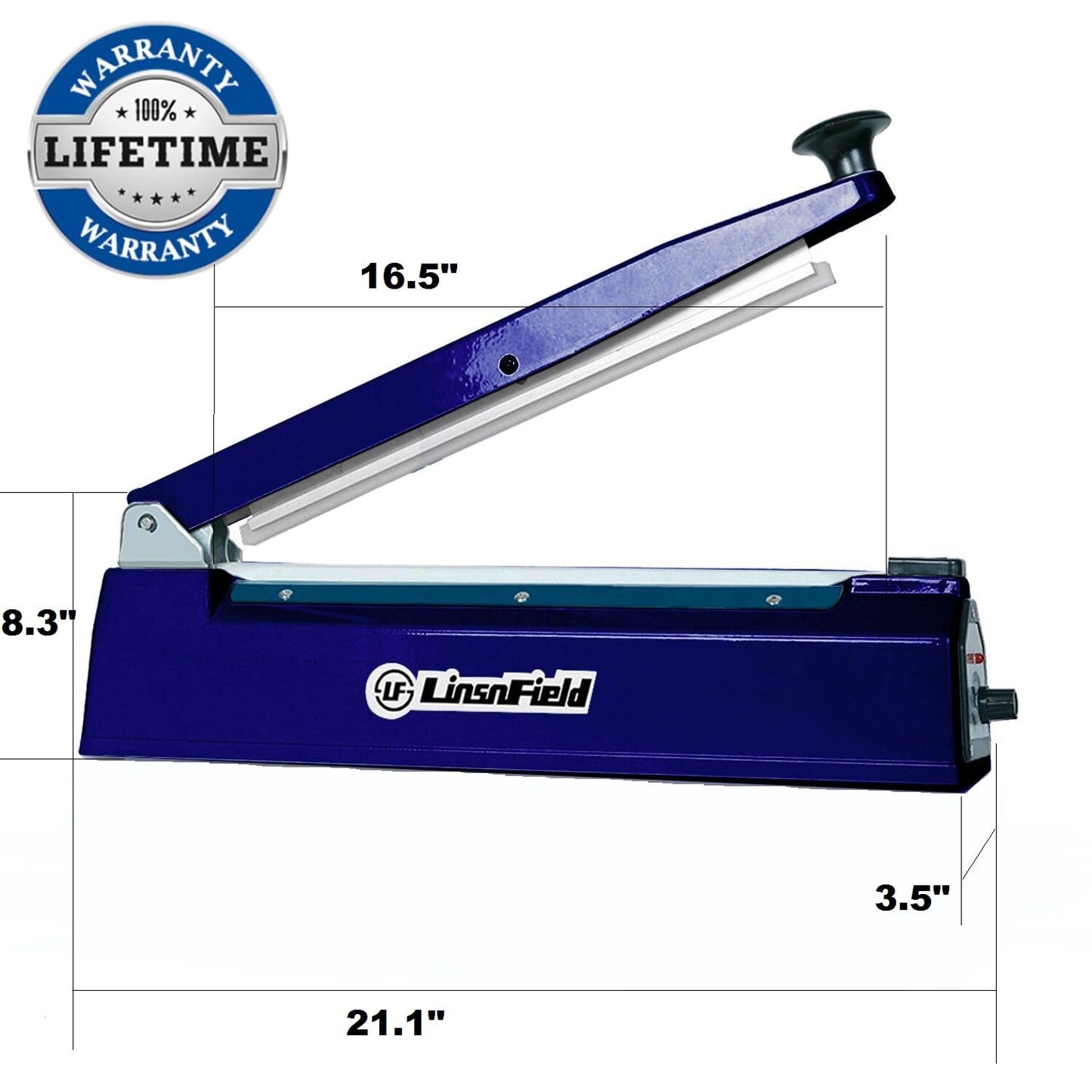 LinsnField Sealer Pro - 16 inch Impulse Heat Sealer - 5mm Sealing Width - Manual Heat Sealer Machine for All Bags - Most Heavy Duty for Strong, Secure Sealing for Long Term Food Storage, Deep Blue