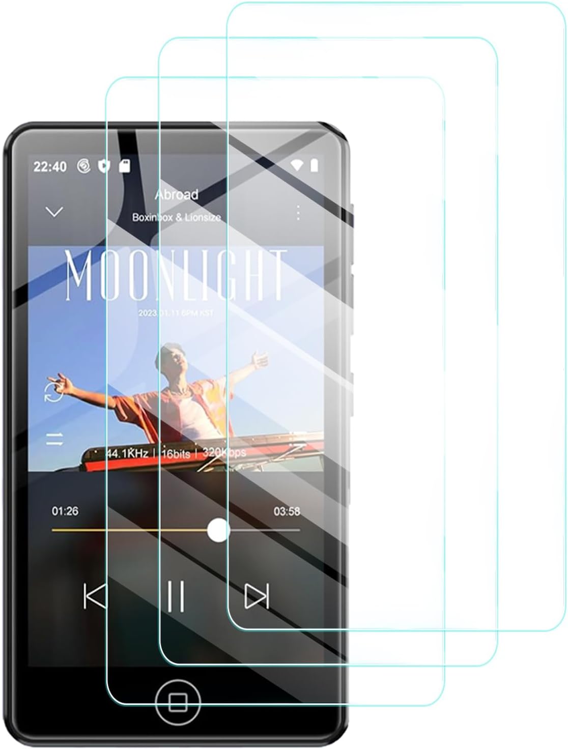 UYRUREL M302 4.02 Inches MP3 3 Pack Screen Protector for AGXOV Touchscreen Player, High-definition Scratch Resistant