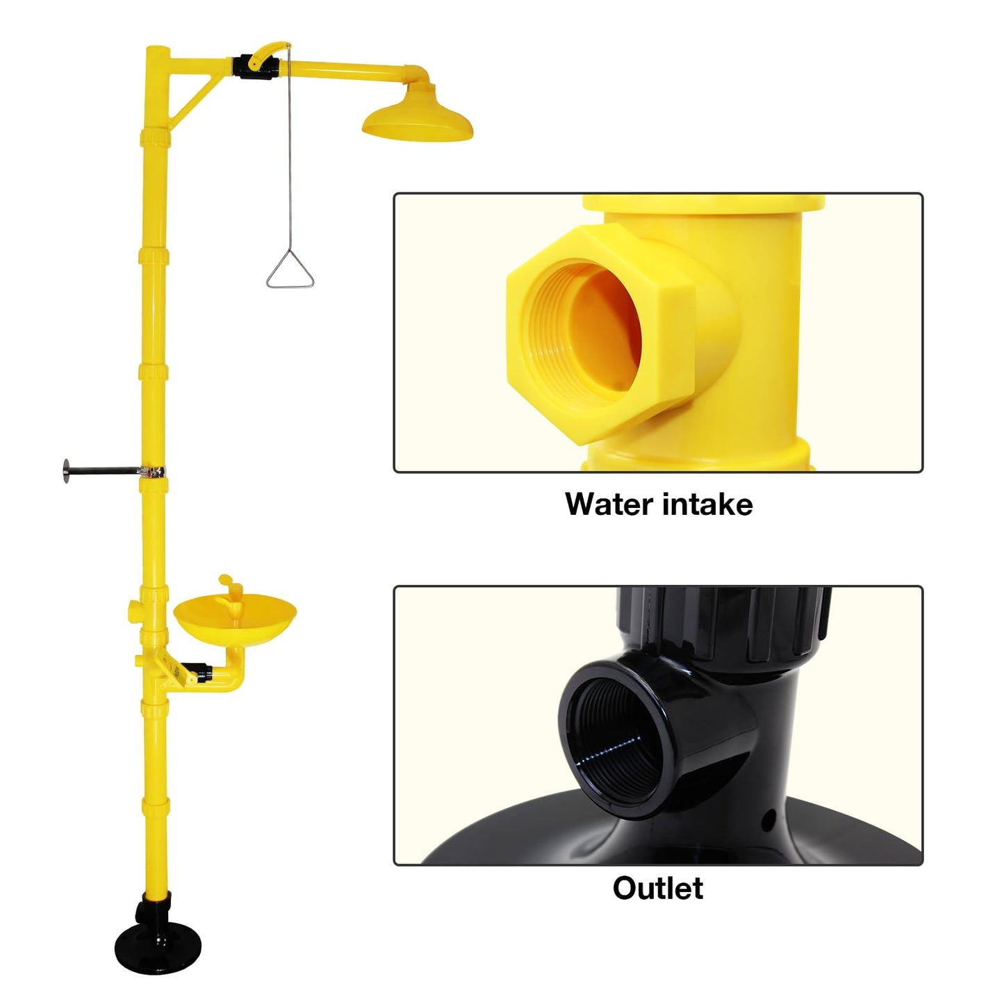 Emergency Shower Eyewash Station OSHA Approved,Eye Wash and Shower Combination Kit, First Aid Eyewasher Station for Industrial,Lab Use,ABS