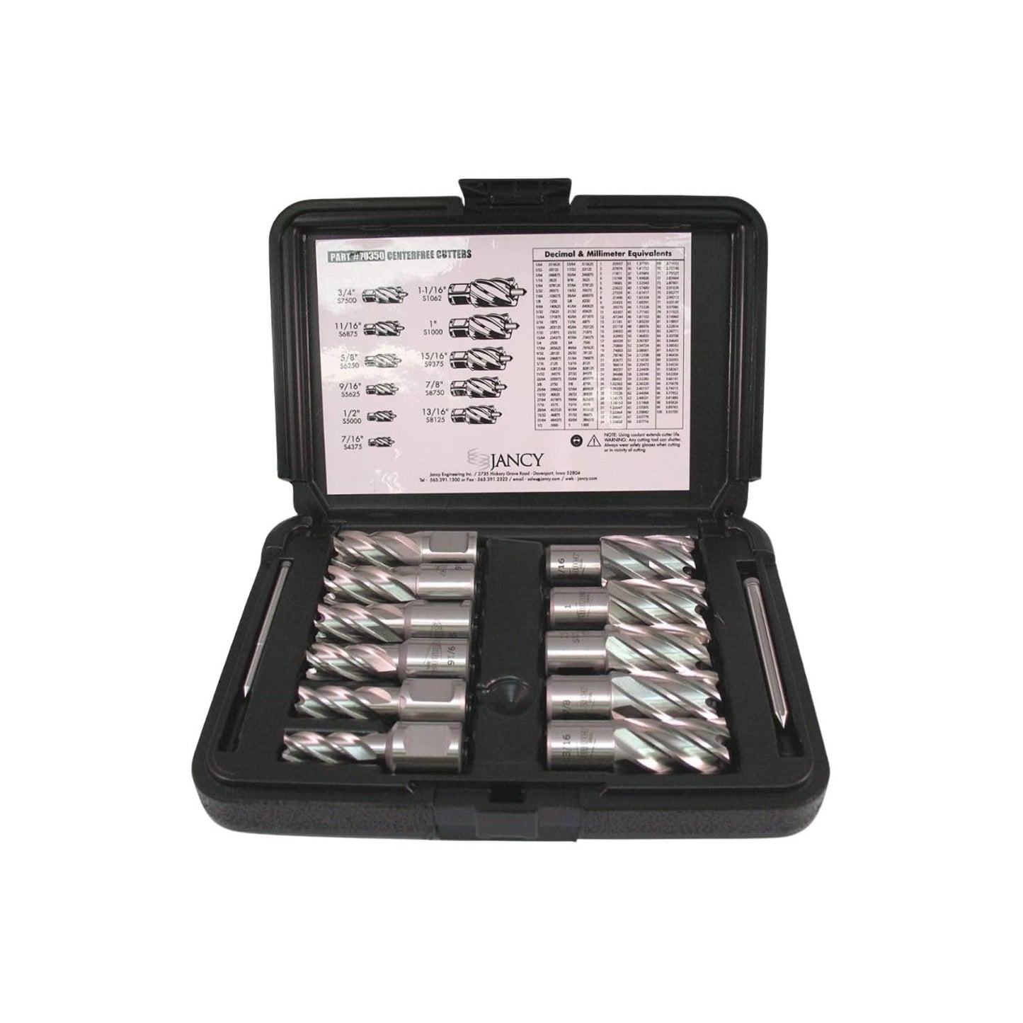 Slugger by Fein HSS Annular Cutter with Enhanced Cutting Geometry for Precision Drilling - 2" Cutting Depth, 7/16" to 1-1/16" Bore Diameter, 3/4" Straight Shank - 11-Pack - 63134999020