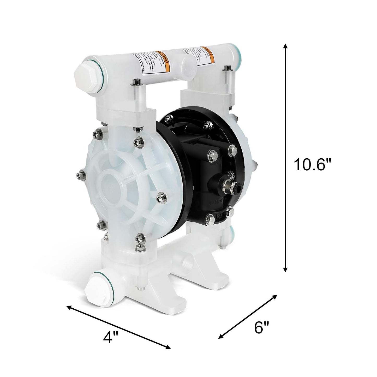 Air Operated Double Diaphragm Pump, 12 GPM Dual Diaphragm Air Pump Pneumatic Waste Oil Transfer Pump for Chemical, 1/2 Inch Inlet/Outlet