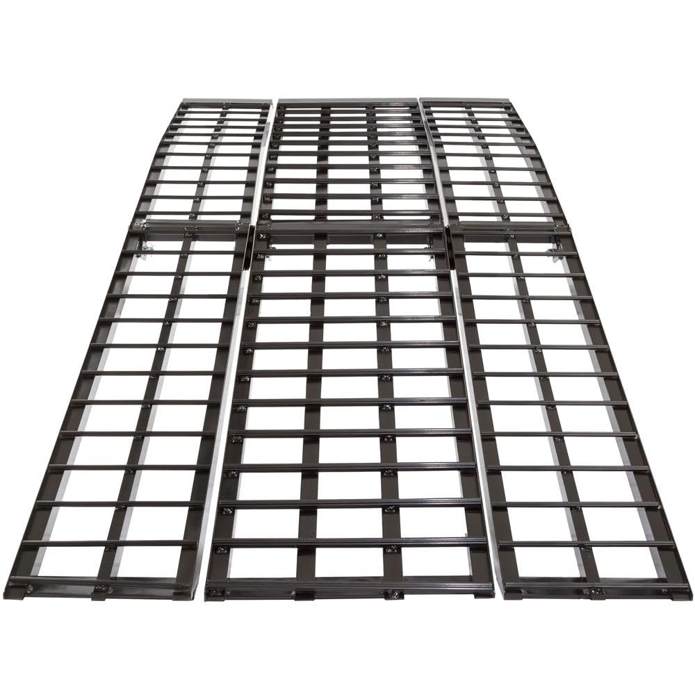 Black Widow 9' Motorcycle Loading Ramp, Extra-Wide, 1,500 lb. Capacity, Aluminum Arched Folding, Won't High Center