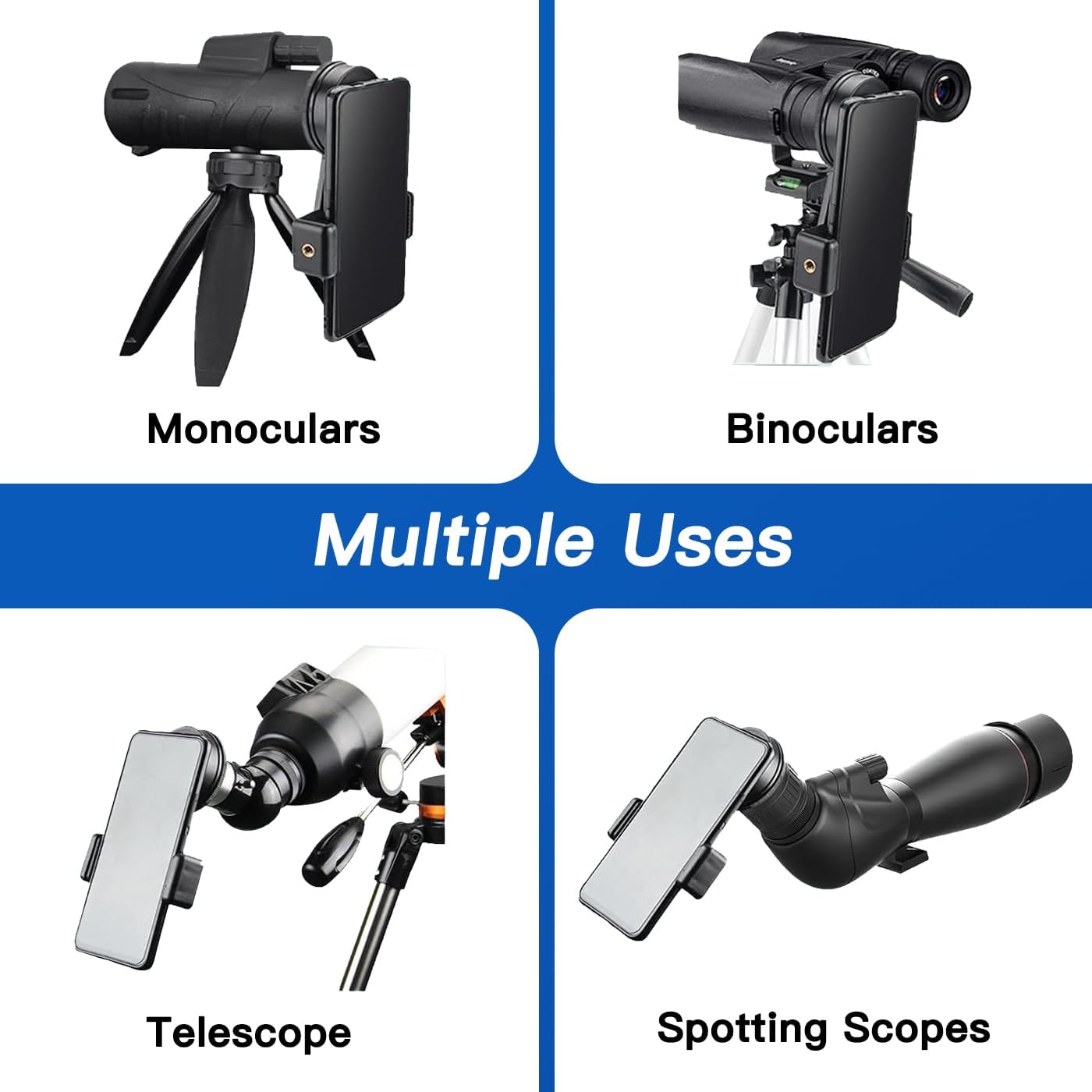 Jreiiolk New Universal Phone Adapter for Binoculars Monocular Spotting Scope Telescope Microscope - Turn Your Optics