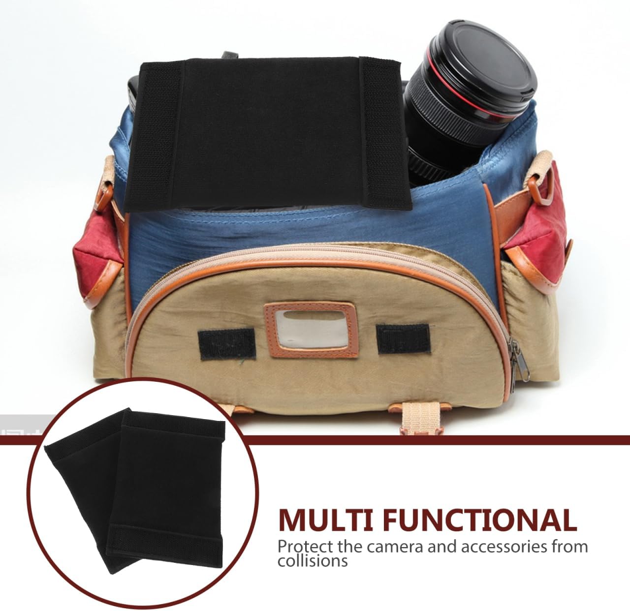 5.51X3.77X0.55In KICHOUSE Camera Bag Divider Insert Padded Organizer for Dslr Mirrorless Cameras Lens Compartments