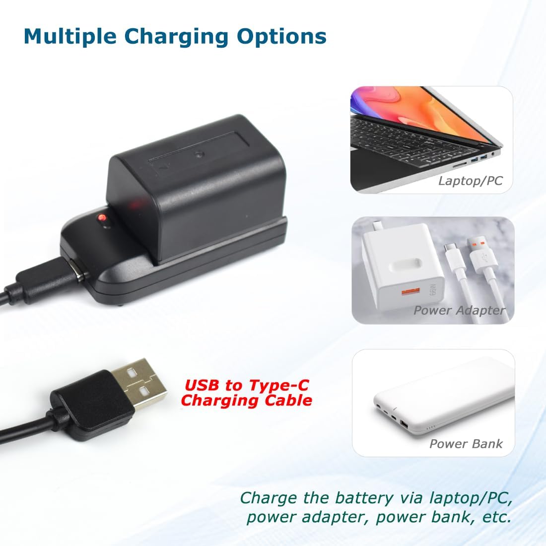 KOQINVIZ NP-FV5 NP-FV5 3.7V 2000mAh Plus Battery Charger + Rechargeable Lithium Battery - Video Camera Camcorder