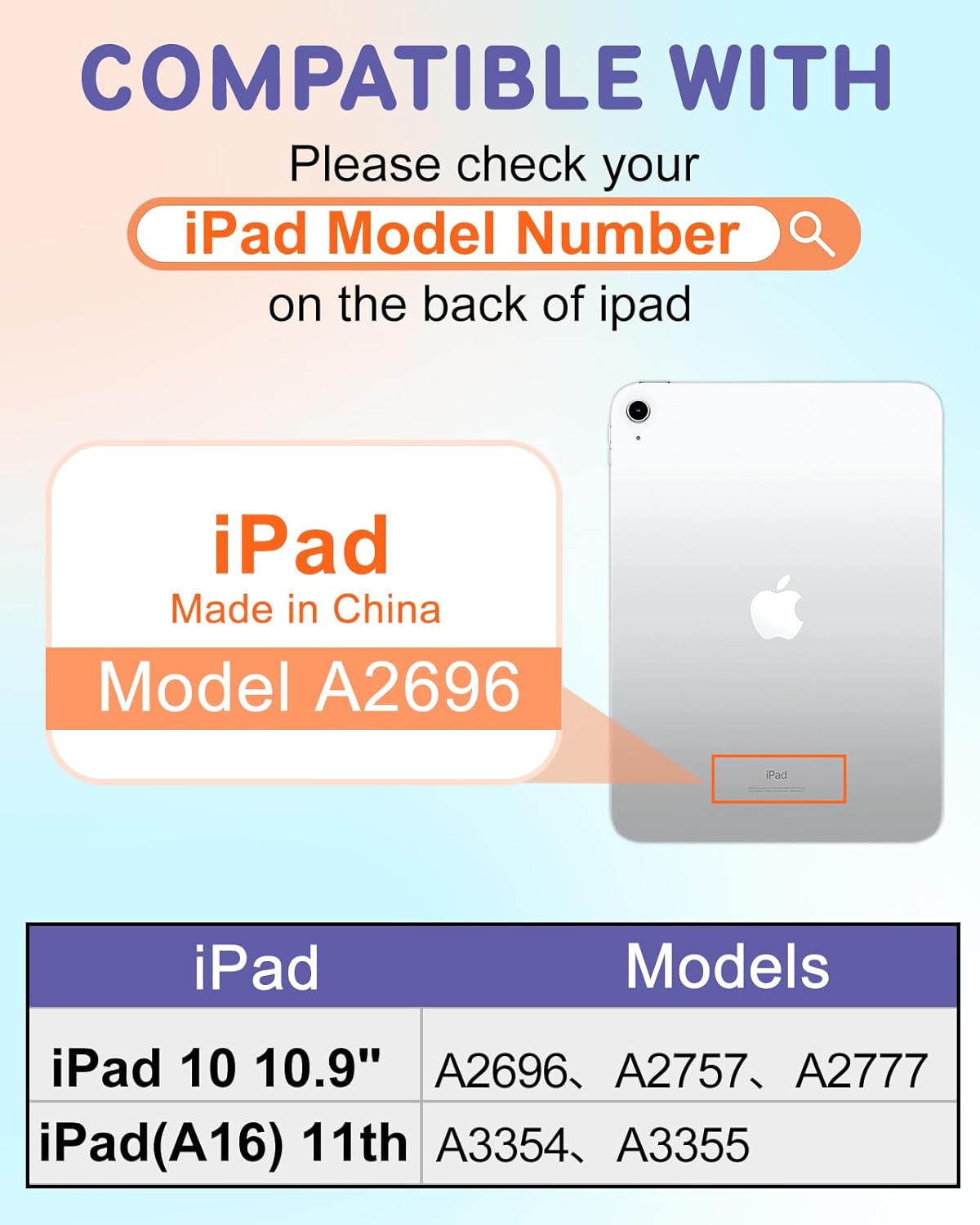 Uppuppy A16 10th 10.9 inch 360 10th 2022/11th 2025 for iPad Case for iPad Generation Case - Degree Rotating Stand Folio