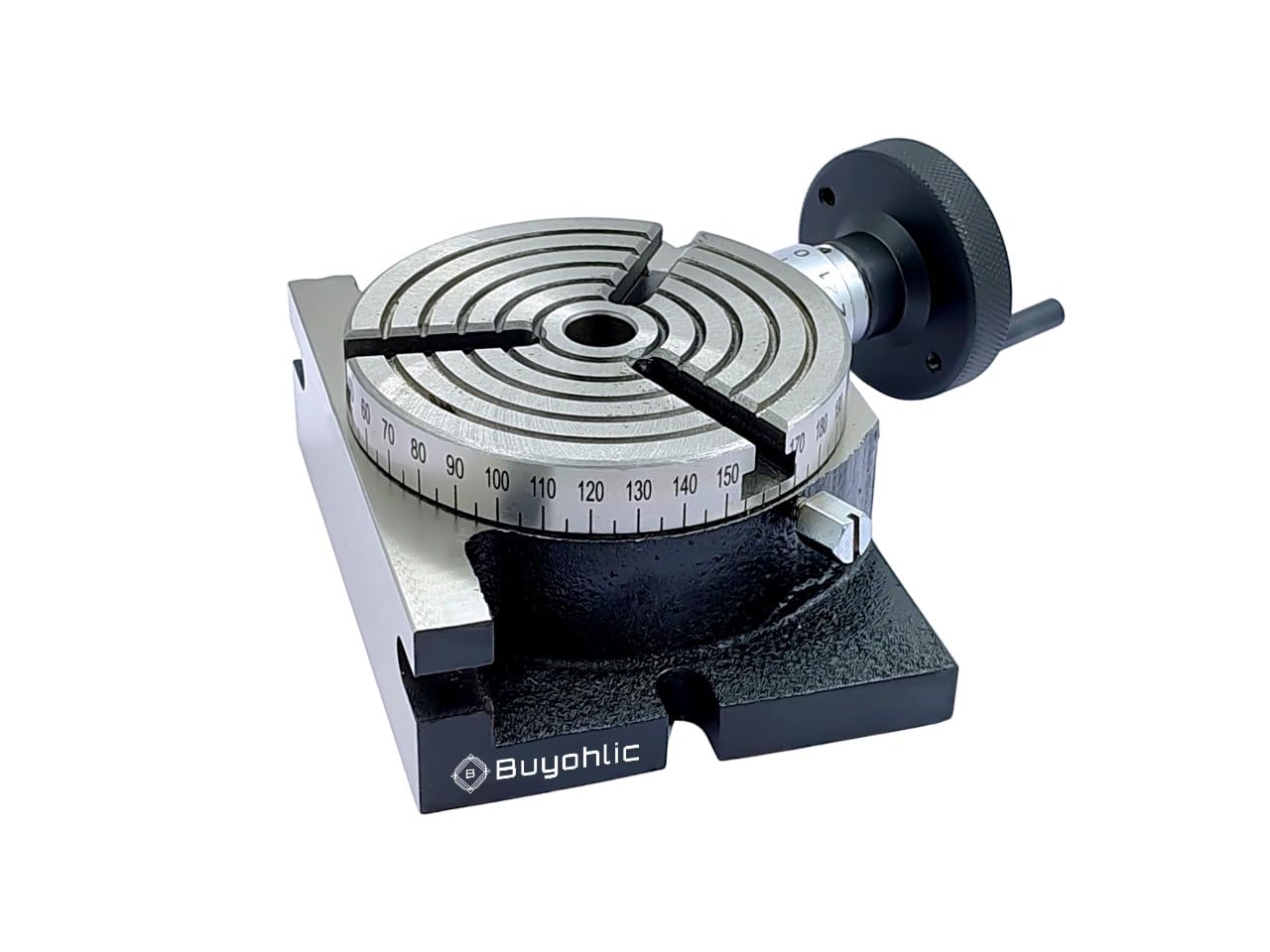 Buyohlic Horizontal Vertical 4" Inch II 100 mm Rotary Milling Tables ((3 Slots- Regular))