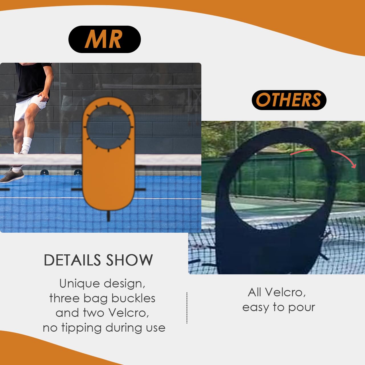 MR Tennis Targets 55"x25" Pop Up Tennis Training Targets with Reinforced Rings, Portable Hitting & Serving Practice Swing Trainer with Carry Bag, 2 Pack