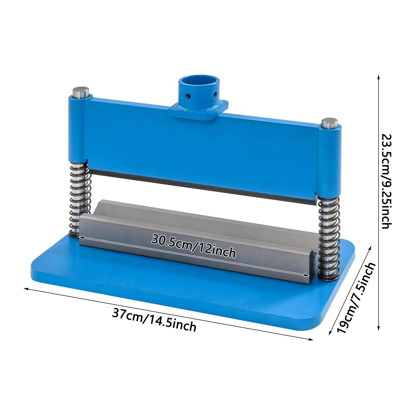 BOPRCSH 12inch Press Brake Attachment, Hydraulic Shop Presses Bending Brake Metal Bending Machine, Heavy Duty Metal Bending Tool for 12 or 20-Ton Hydraulic Workshop Presses (Blue)