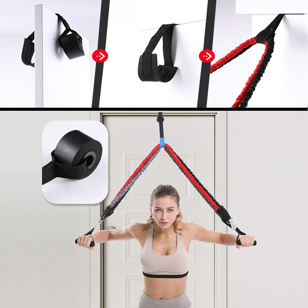 Sunsign Resistance Band with Handle, Exercise Bands with Handles, Ideal for Strength Training, Muscle Toning, Physical Therapy, 12 pcs, Orange