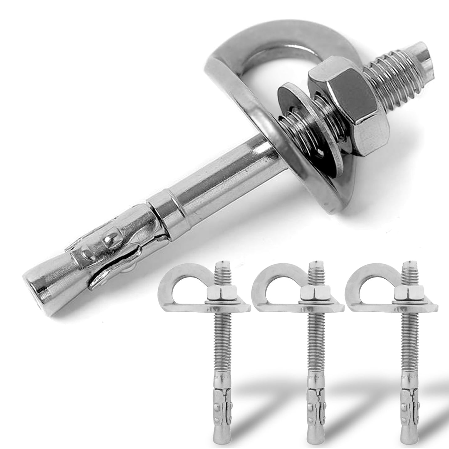 YERGOFE Climbing Holds Anchor Set - 3PCS - 12MM Bolt/30KN - Stainless Steel Bolt Hanger and Bolt Heavy Duty Climbing Holds Weight 3000KG for Indoor Outdoor Climb Train, High Worker, Mountaineering