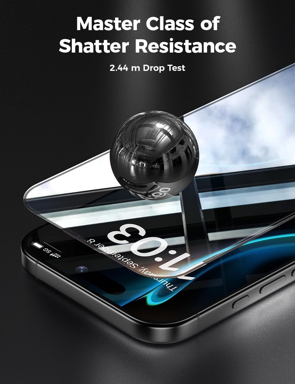 17 6.3 inch, 3D BENKS GlassWarrior Sapphire Screen Protector for iPhone Pro Curved Full Coverage Tempered Glass, Ultra