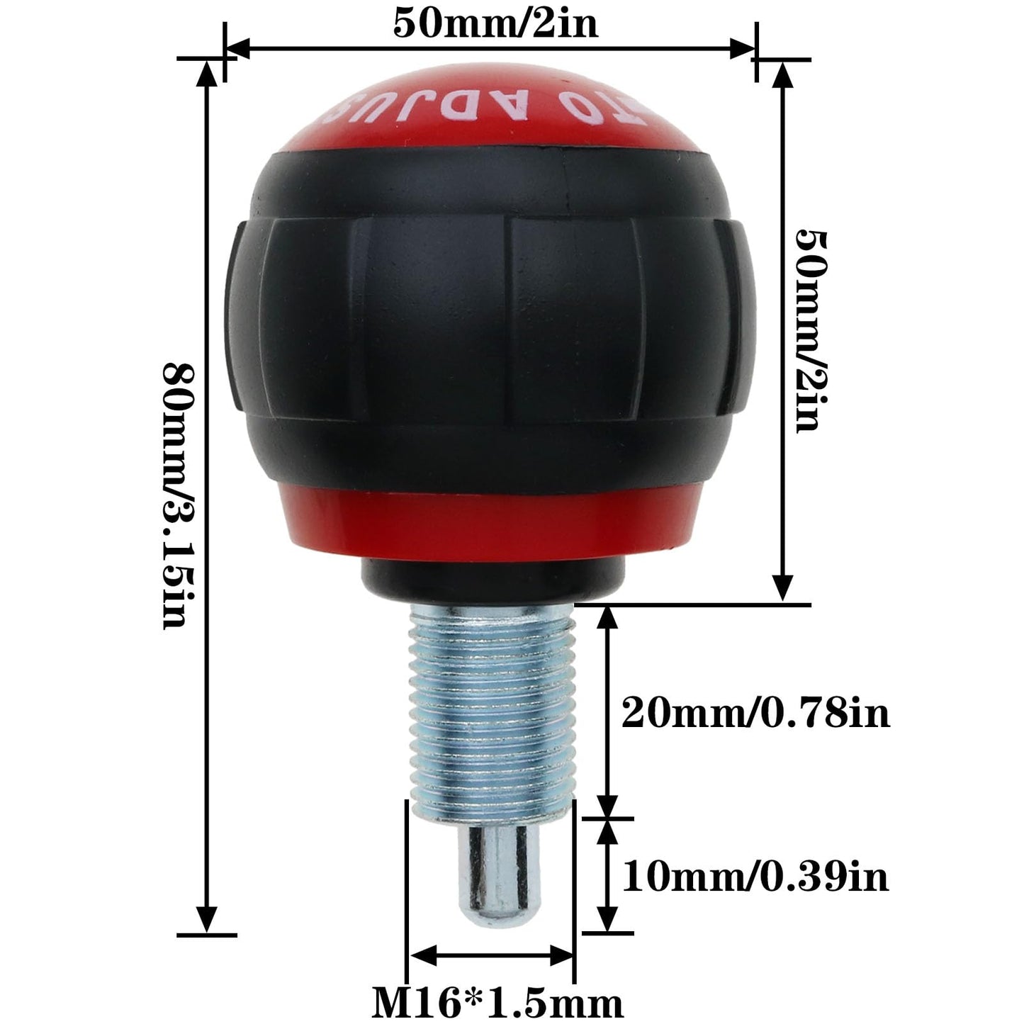 safycaby 1 PCS M16 Pop Pull Pin Knob Pull Pin Spring Knob Replacement Parts for Home Exercise Bike Height Adjustment Screw Equipment Red