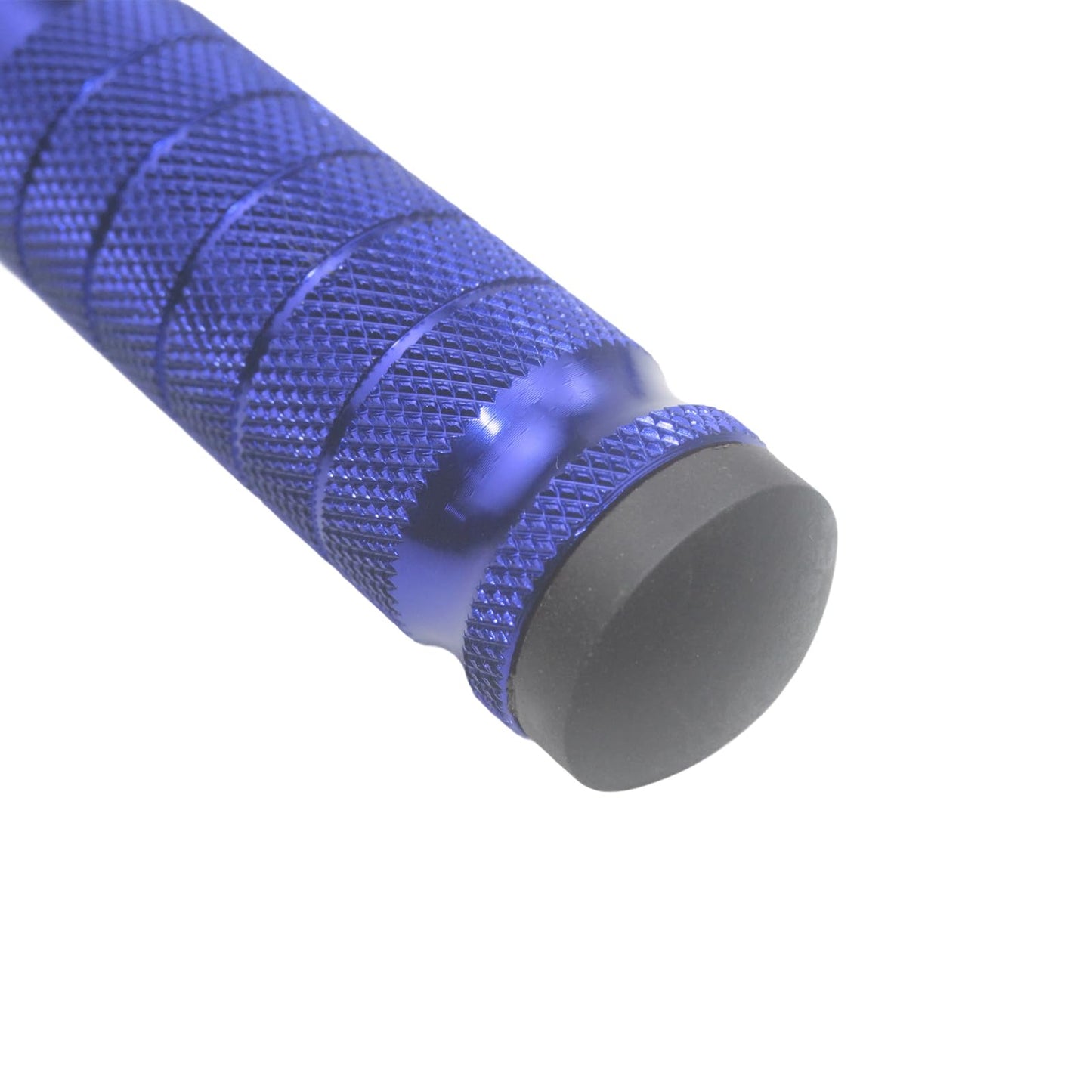 GWH CNC M8 Motorcycle Foot Pegs 90 Degree Foldable Foot pegs Footpegs CNC Anti-Skid Footrest Foot Rest Pedal for Motorbike Mini Bike Dirt Pit Bike (Blue)