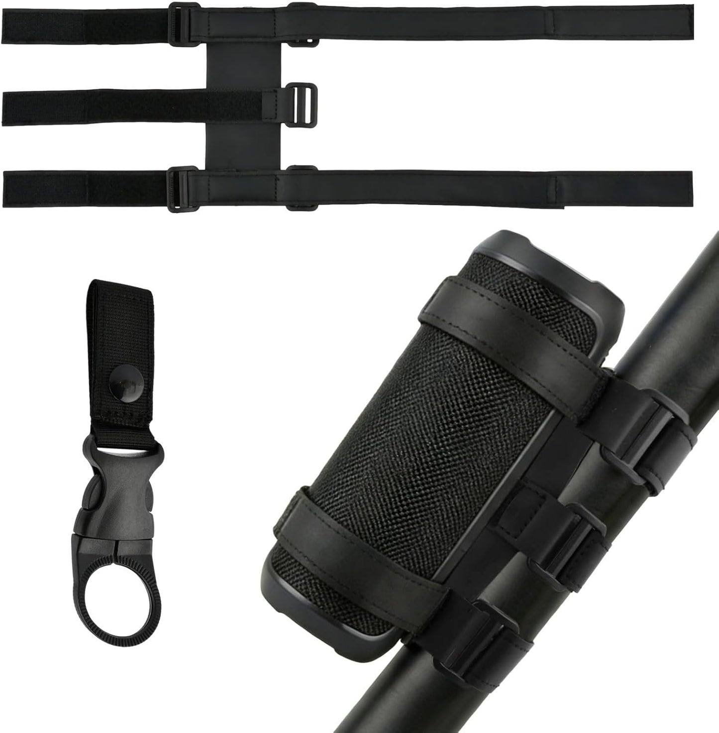 Lixternum Portable Speaker Mount for Bike, Waterproof Hook and Loop Fastener Strap Holder, Adjustable Strap Bike